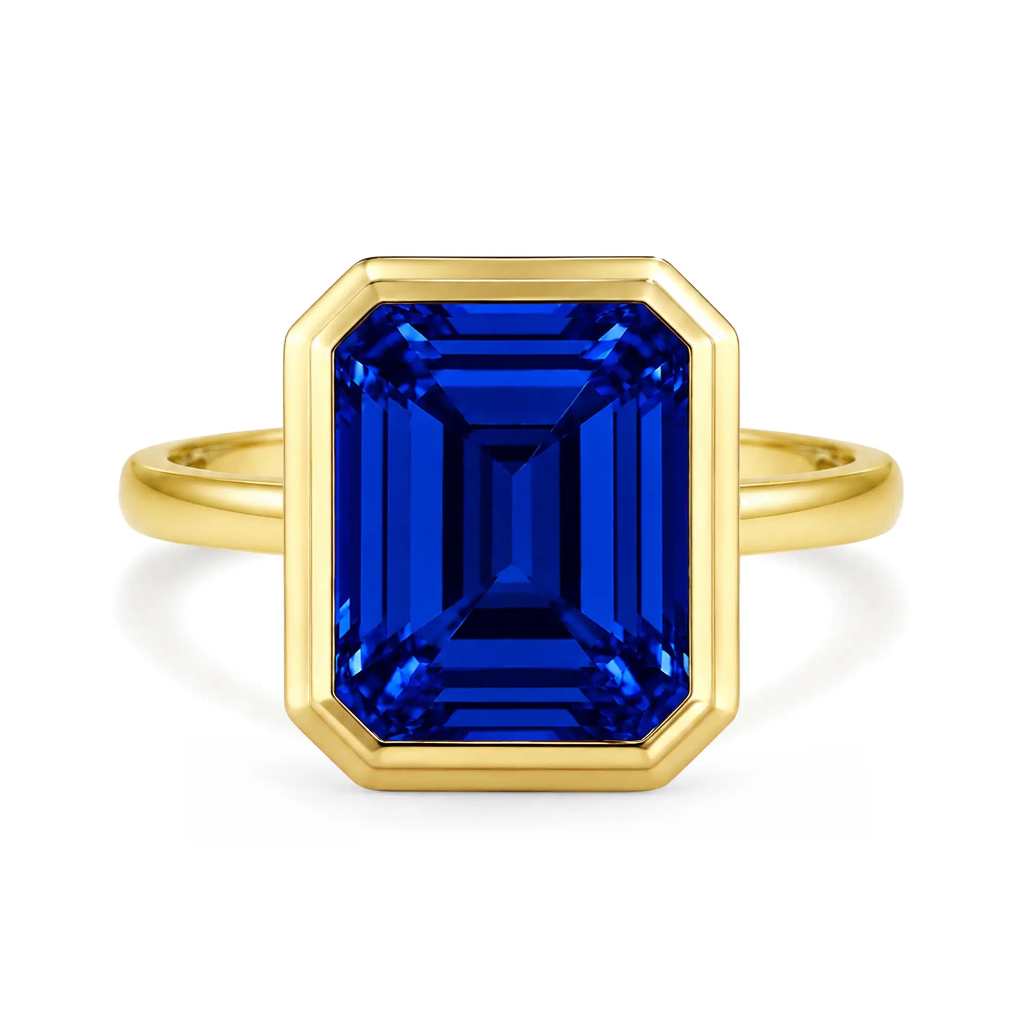 Bella 14k solid gold yellow gold 4ctw Lab Grown Sapphire Ring