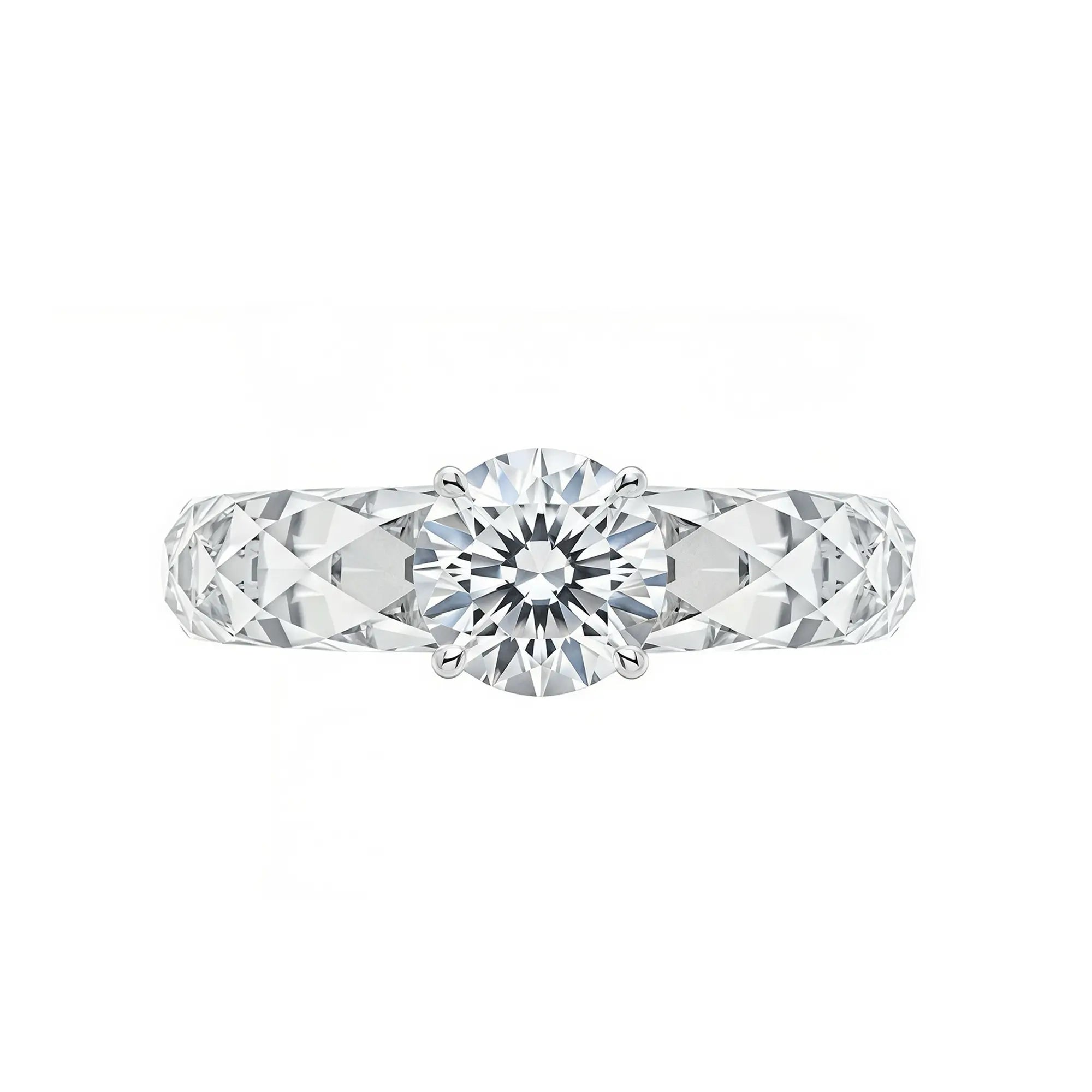 Kai Everlight Lab Grown Diamond Faceted Sapphire Ring in 14k white gold