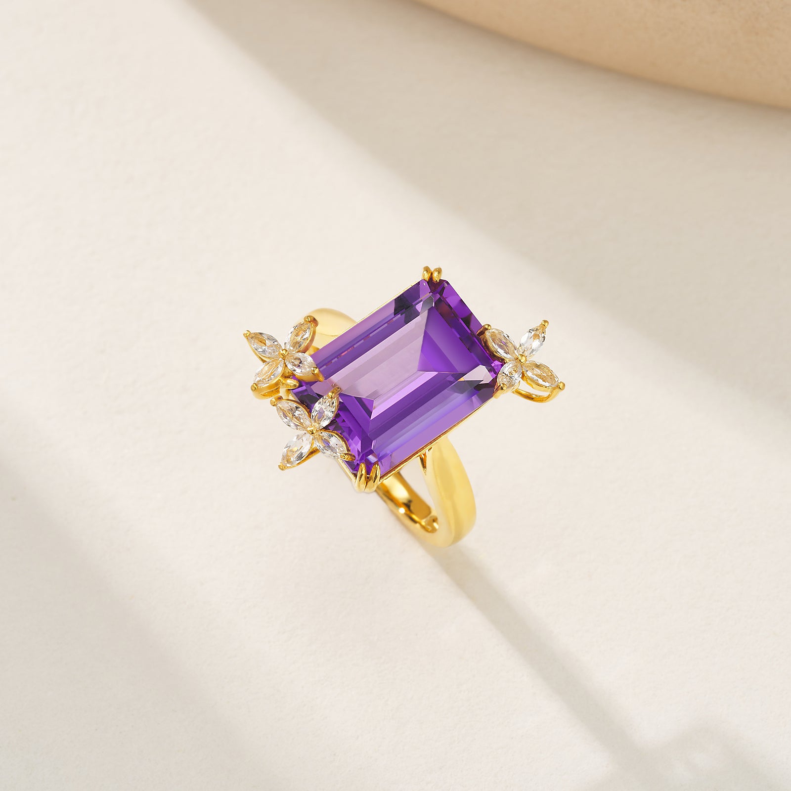 Vanessa Amethyst Diamond Butterfly Cocktail Ring