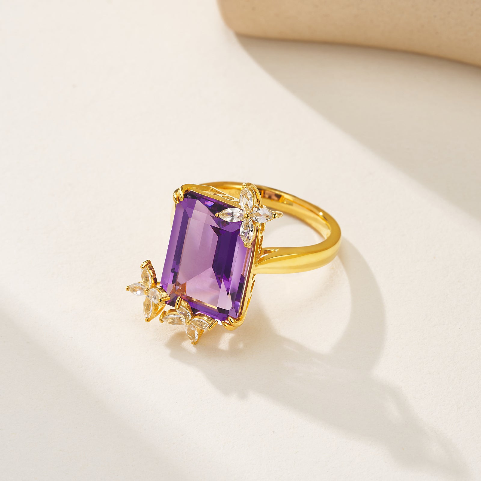 Vanessa Amethyst Diamond Butterfly Cocktail Ring