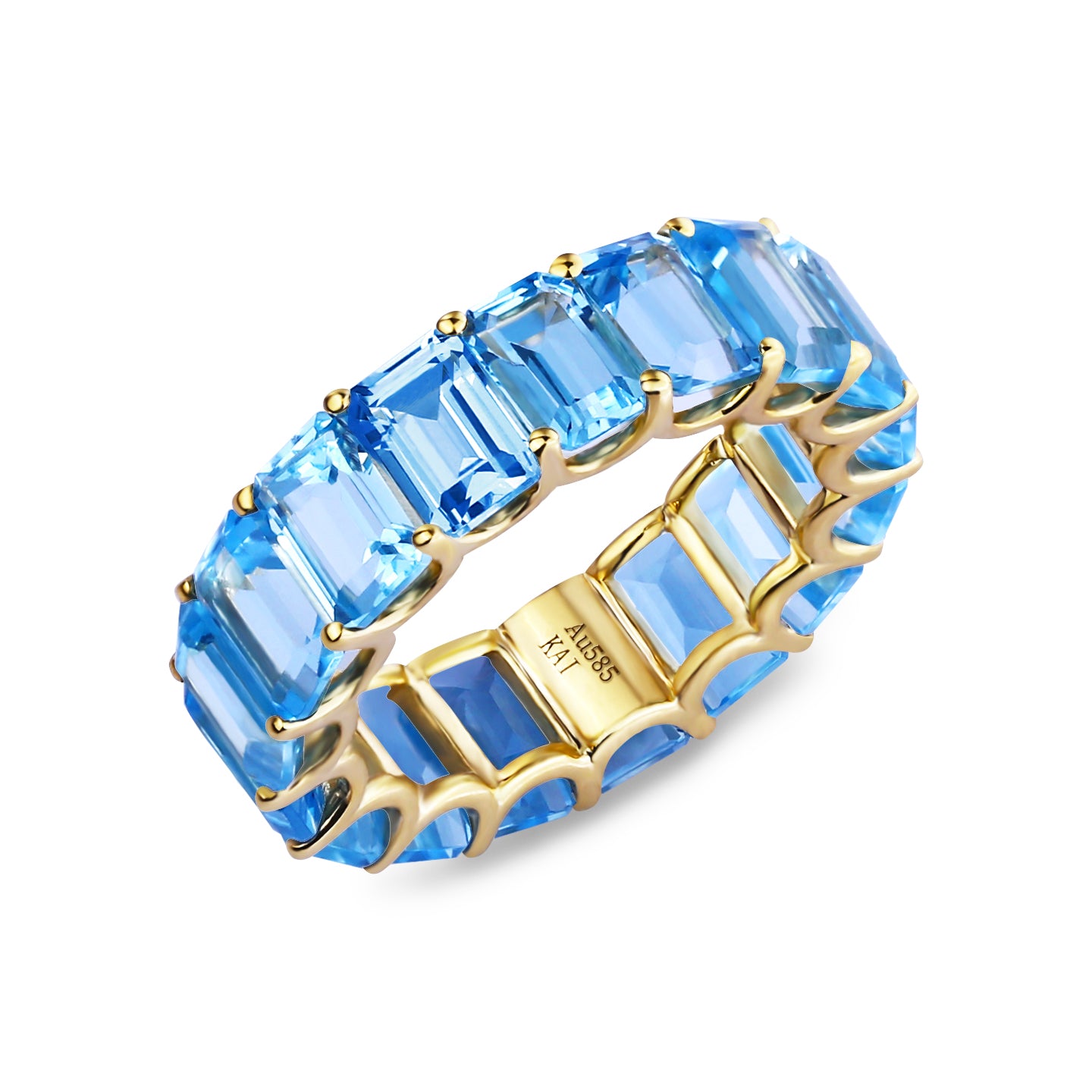 Nora Emerald-Cut Topaz Eternity Ring