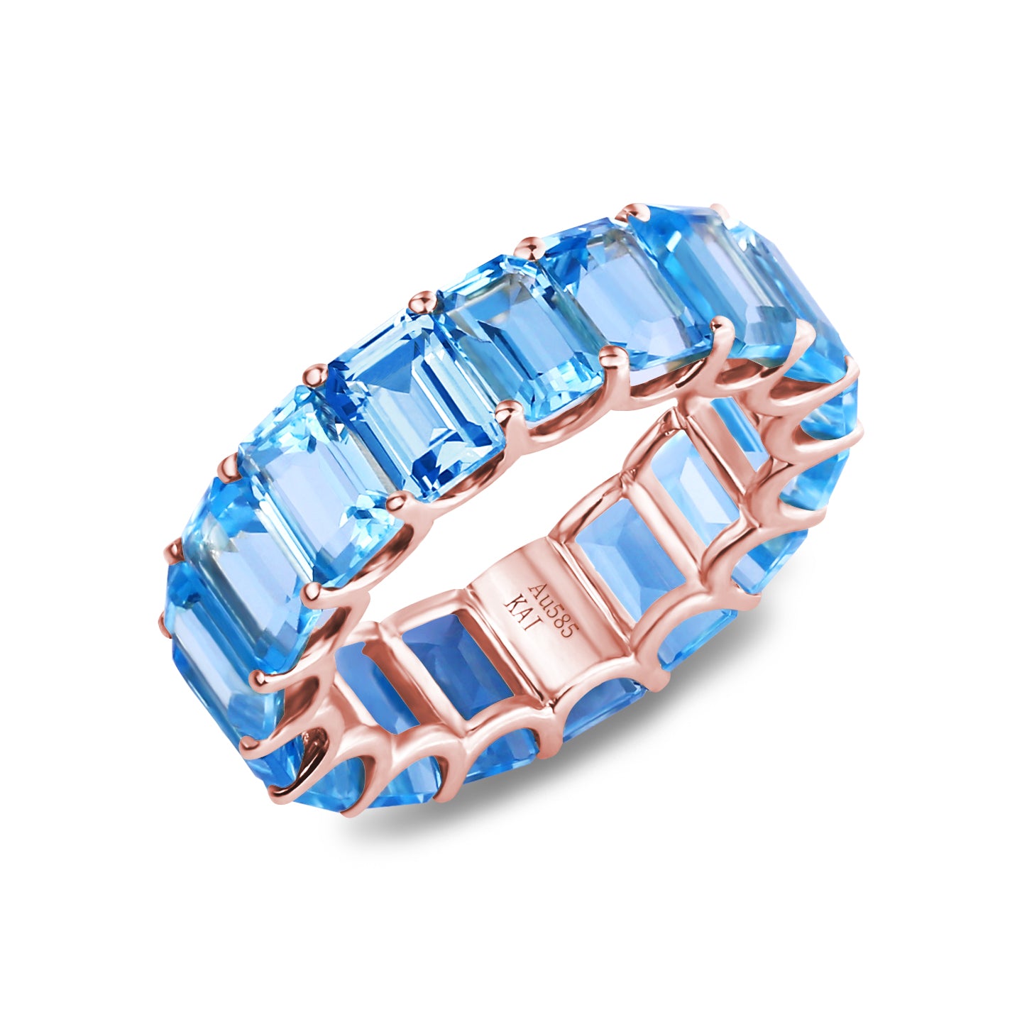 Nora Emerald-Cut Topaz Eternity Ring