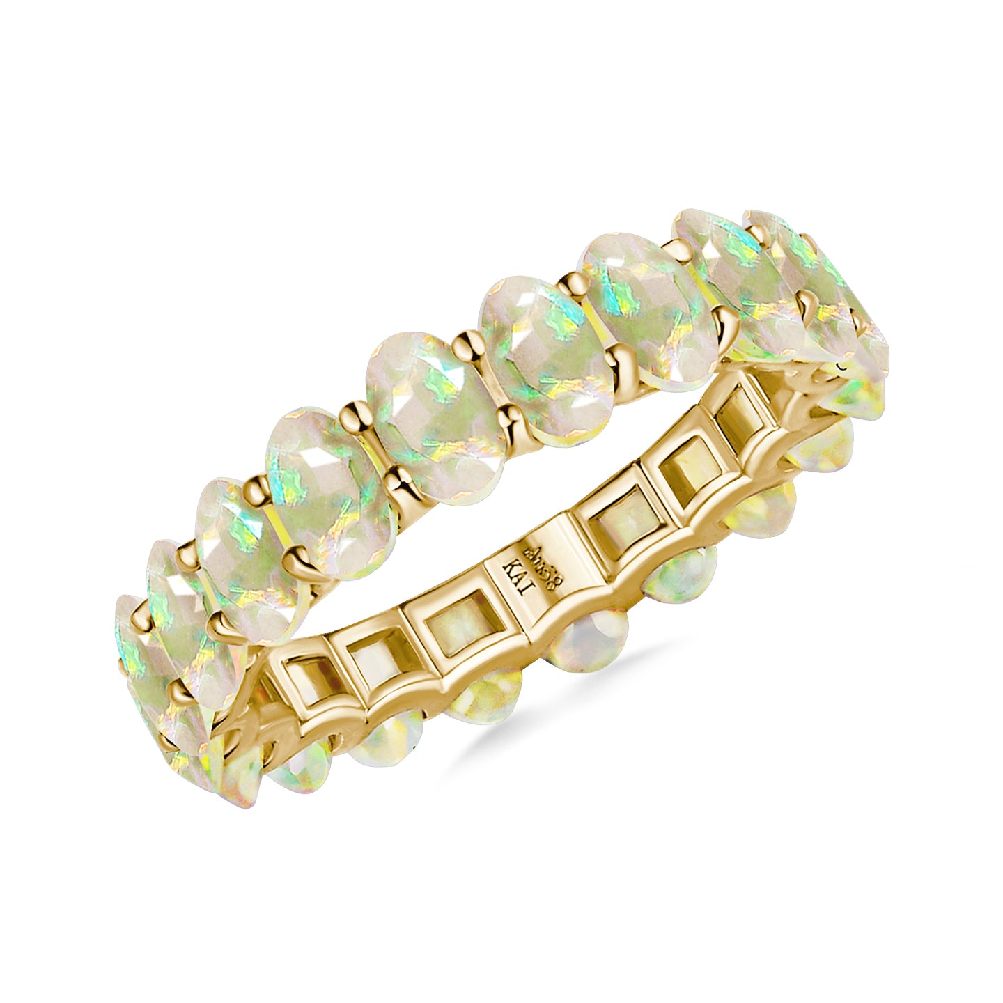 Nora Oval Fire Opal Eternity Ring