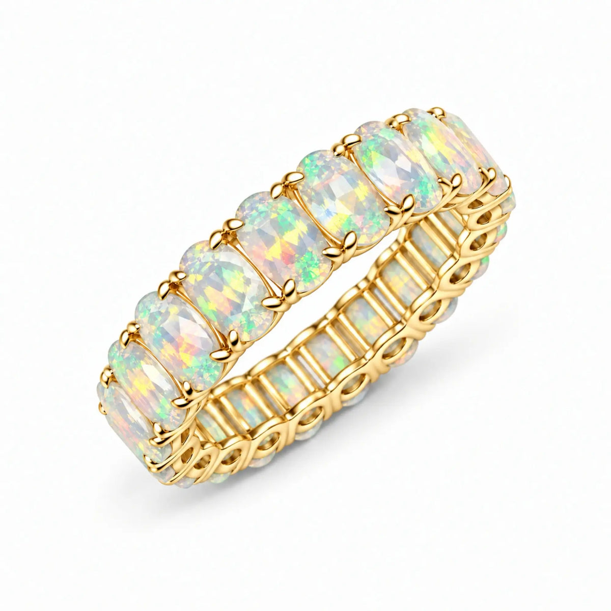 Nora 3.5 ctw Oval Fire Opal Eternity Ring