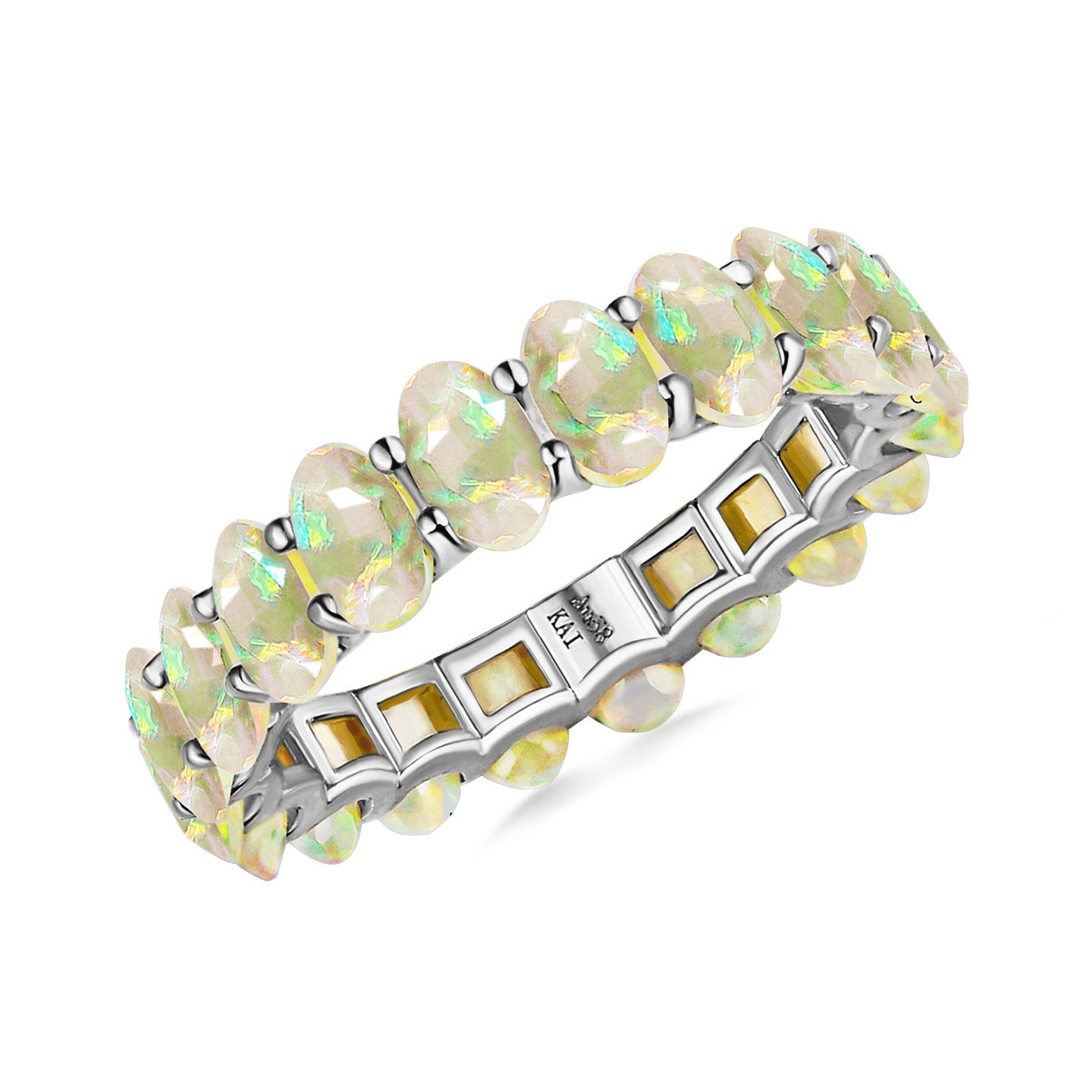 Nora Oval Fire Opal Eternity Ring