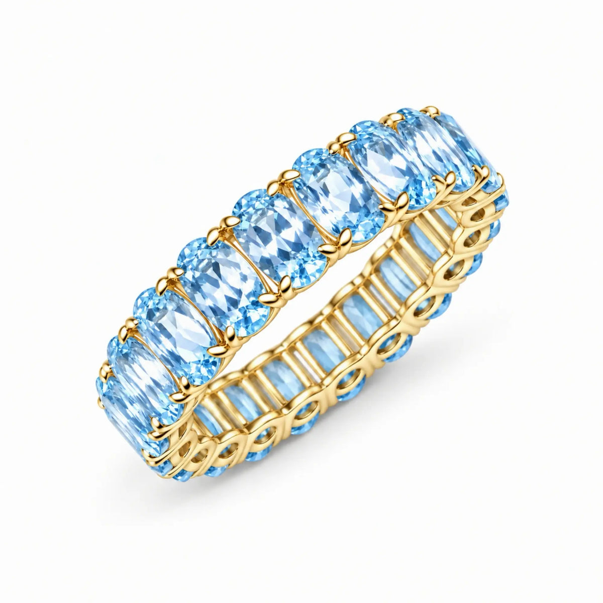 Nora 4.5 ctw Oval Aquamarine Eternity Ring