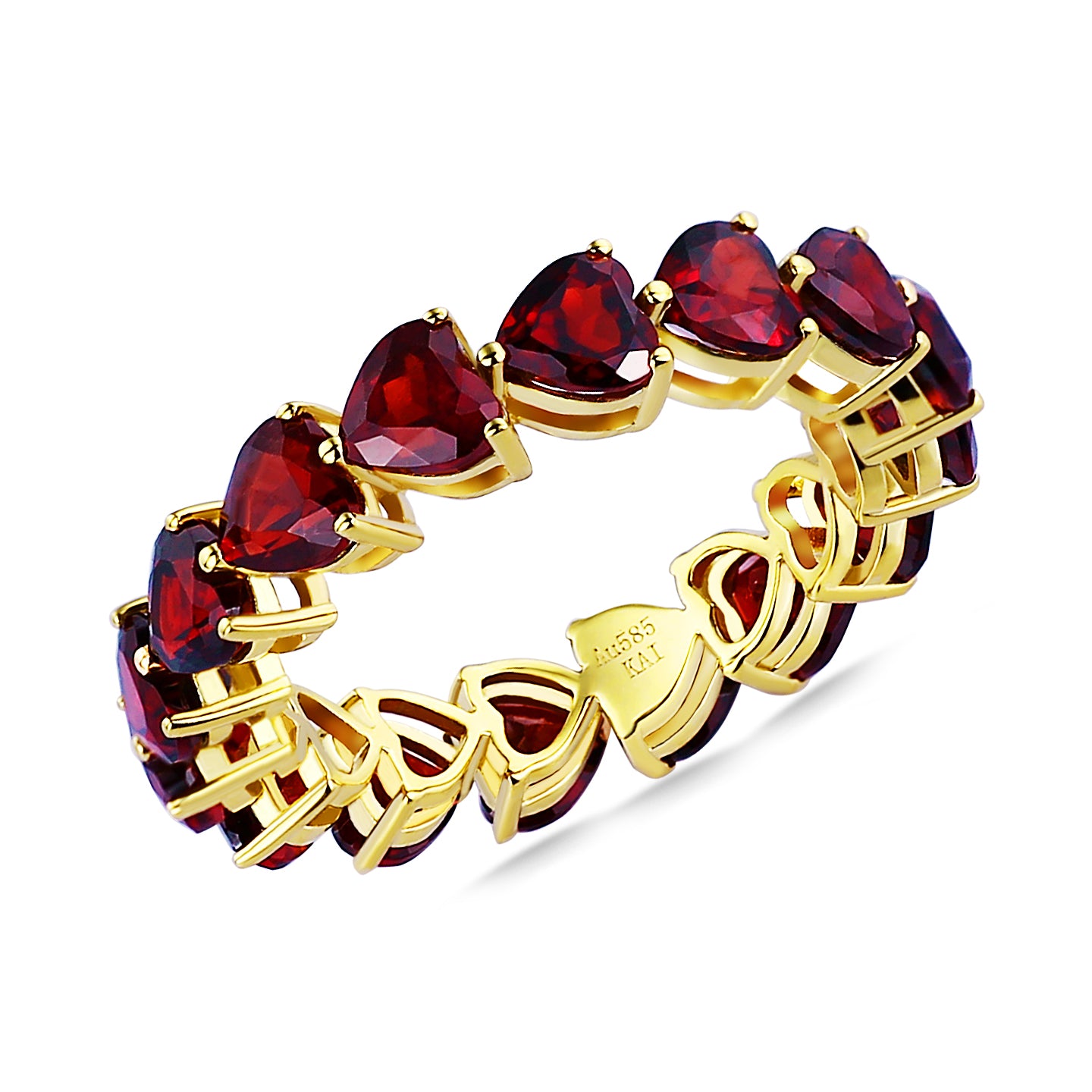 Nora Heart Garnet Eternity Ring