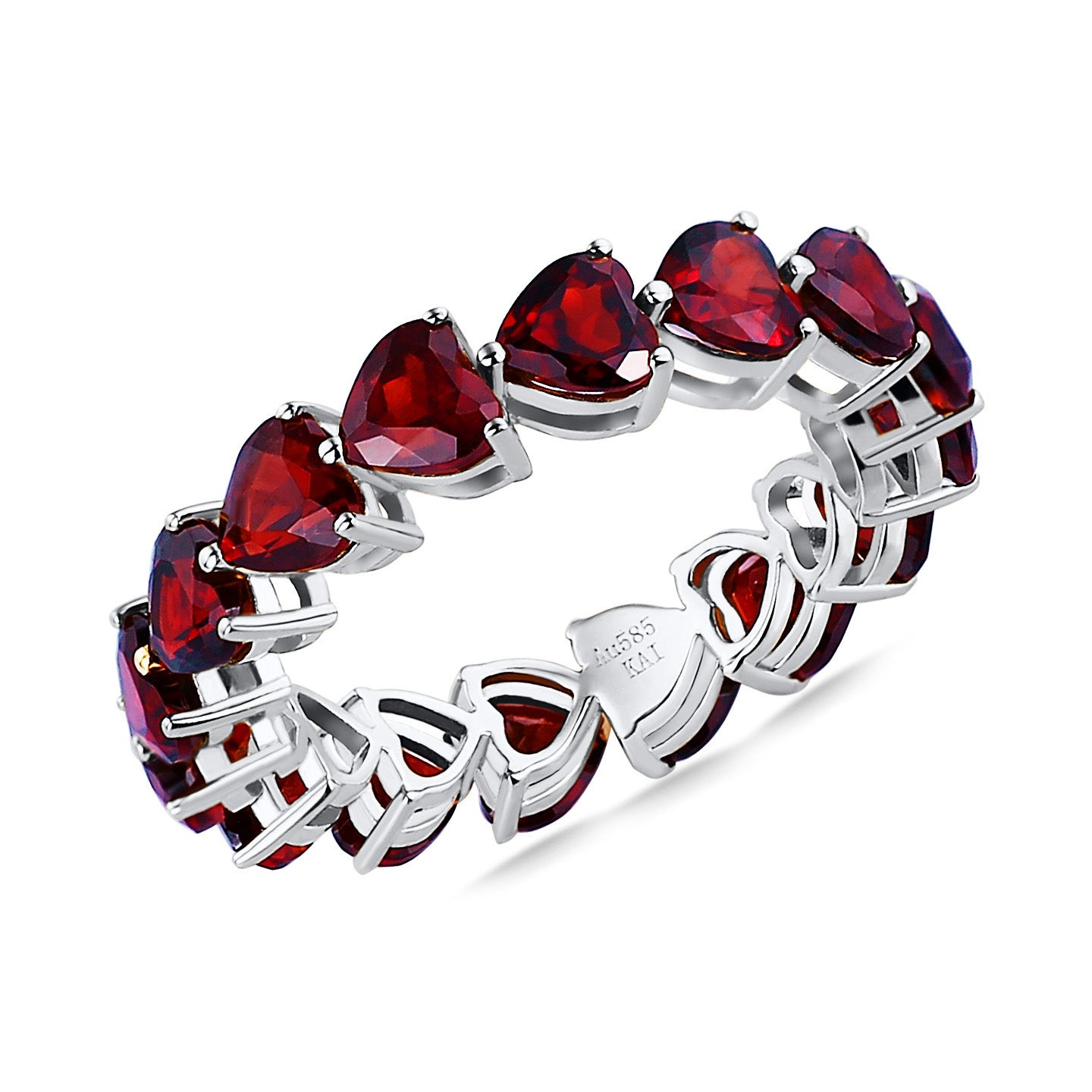 Nora Heart Garnet Eternity Ring