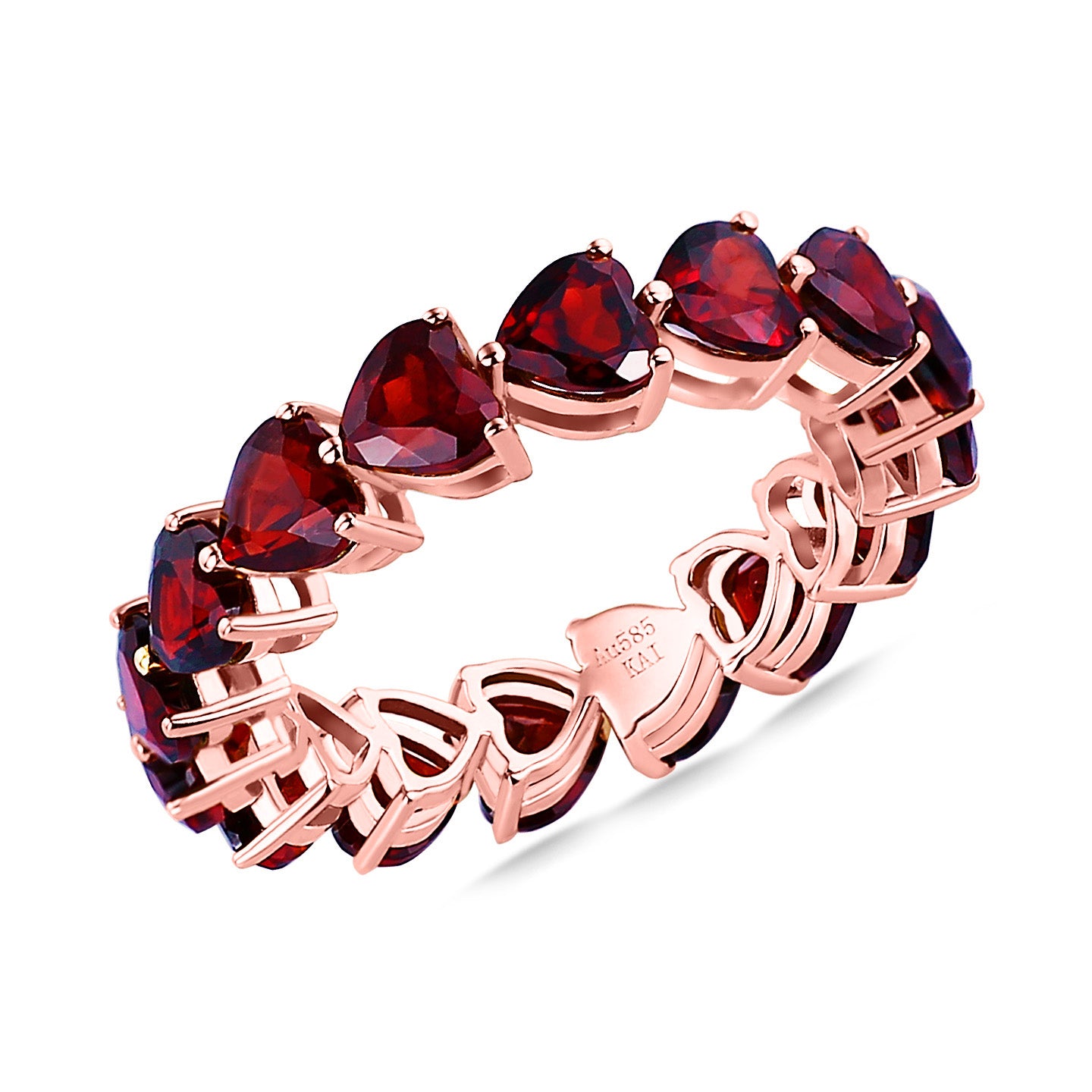 Nora Heart Garnet Eternity Ring