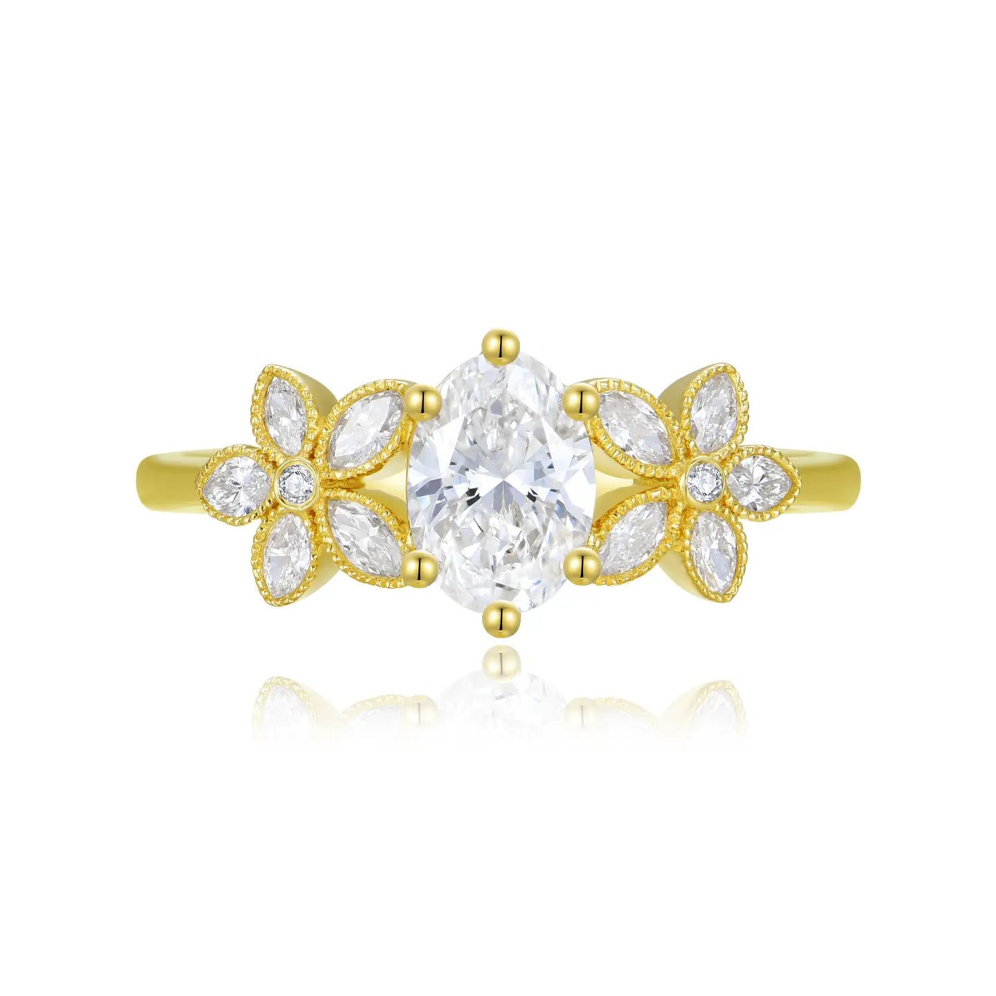 Vow of Violet Lab Grown Diamond Ring 14k Yellow Gold solid gold