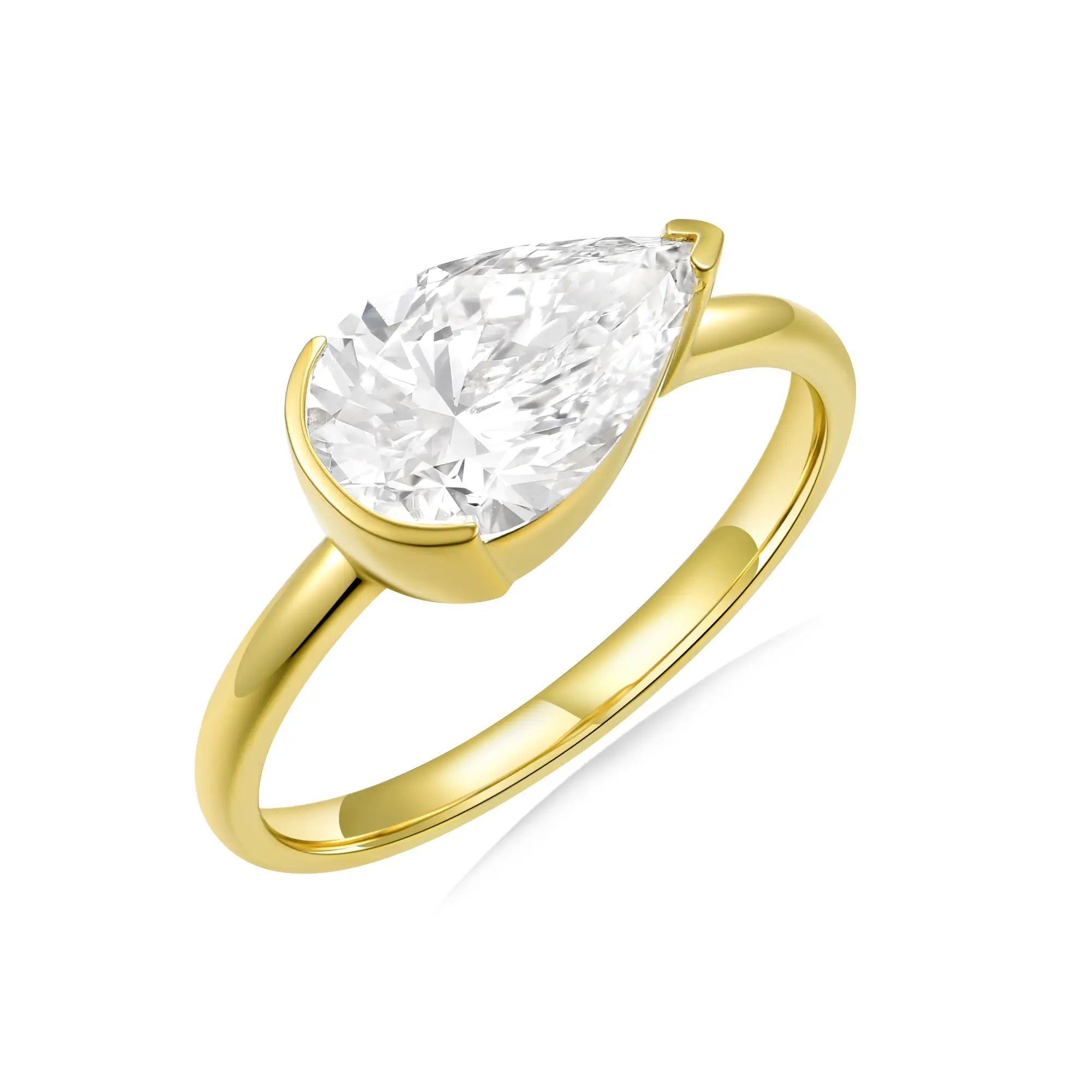 Pure Glow Pear Lab Grown Diamond East-West Ring