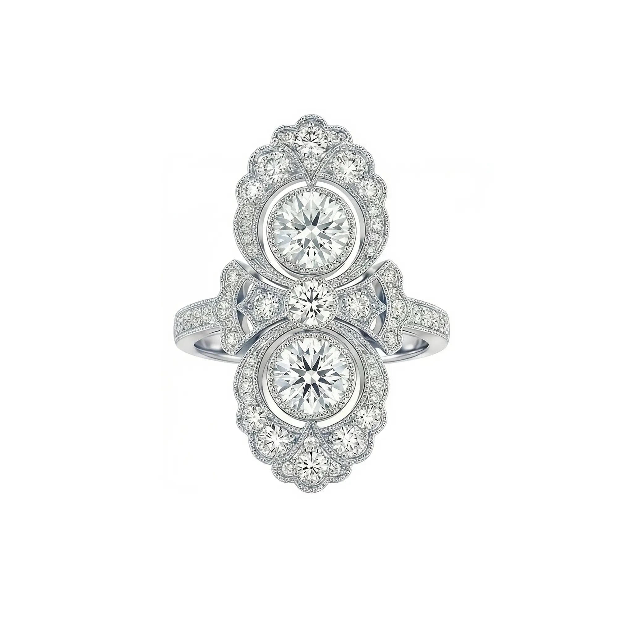 Kai Heirloom Revival Double Halo 3.06ct Lab Diamond Ring in 14k white gold