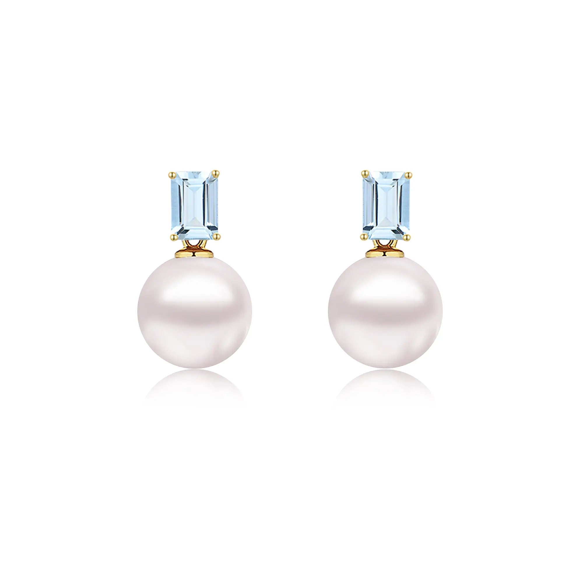 Venus Aquamarine Pearl Convertible Drop Earrings