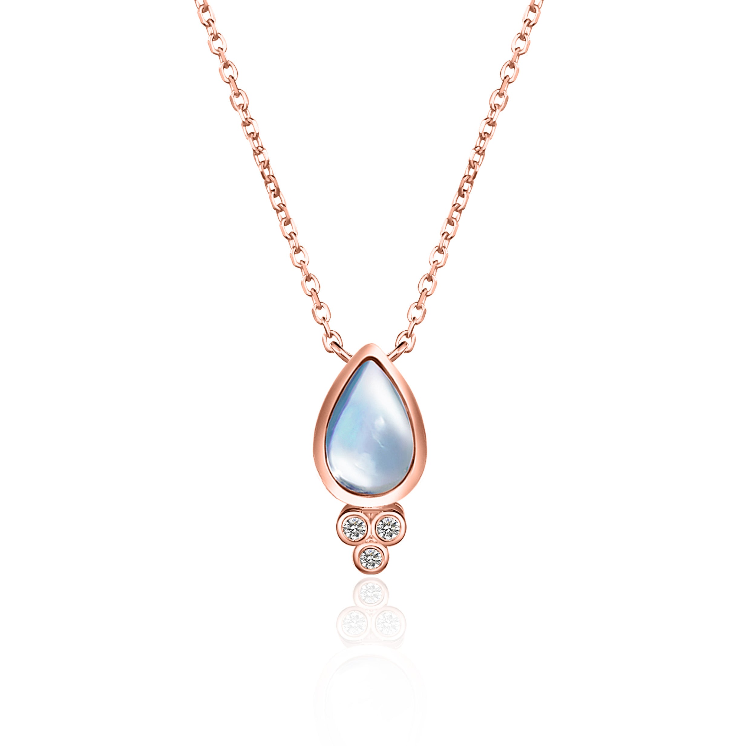Ayla Pear-Shaped Moonstone Diamond Necklace