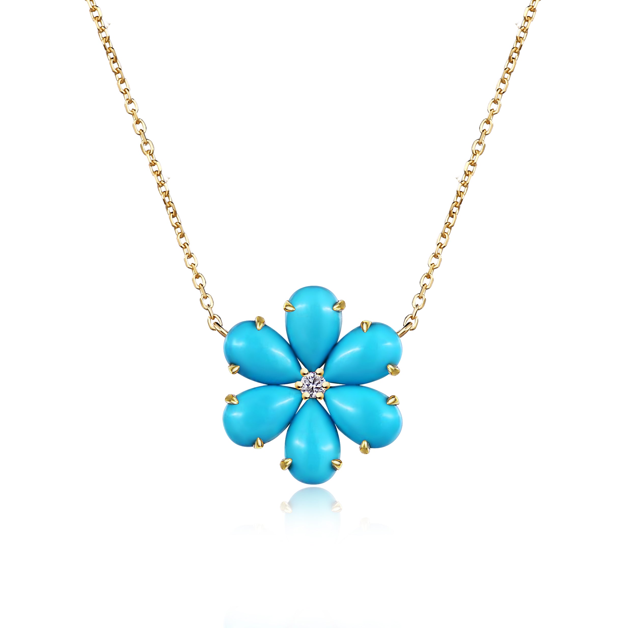 Flora Blossom Turquoise Diamond Pearl Convertible Necklace