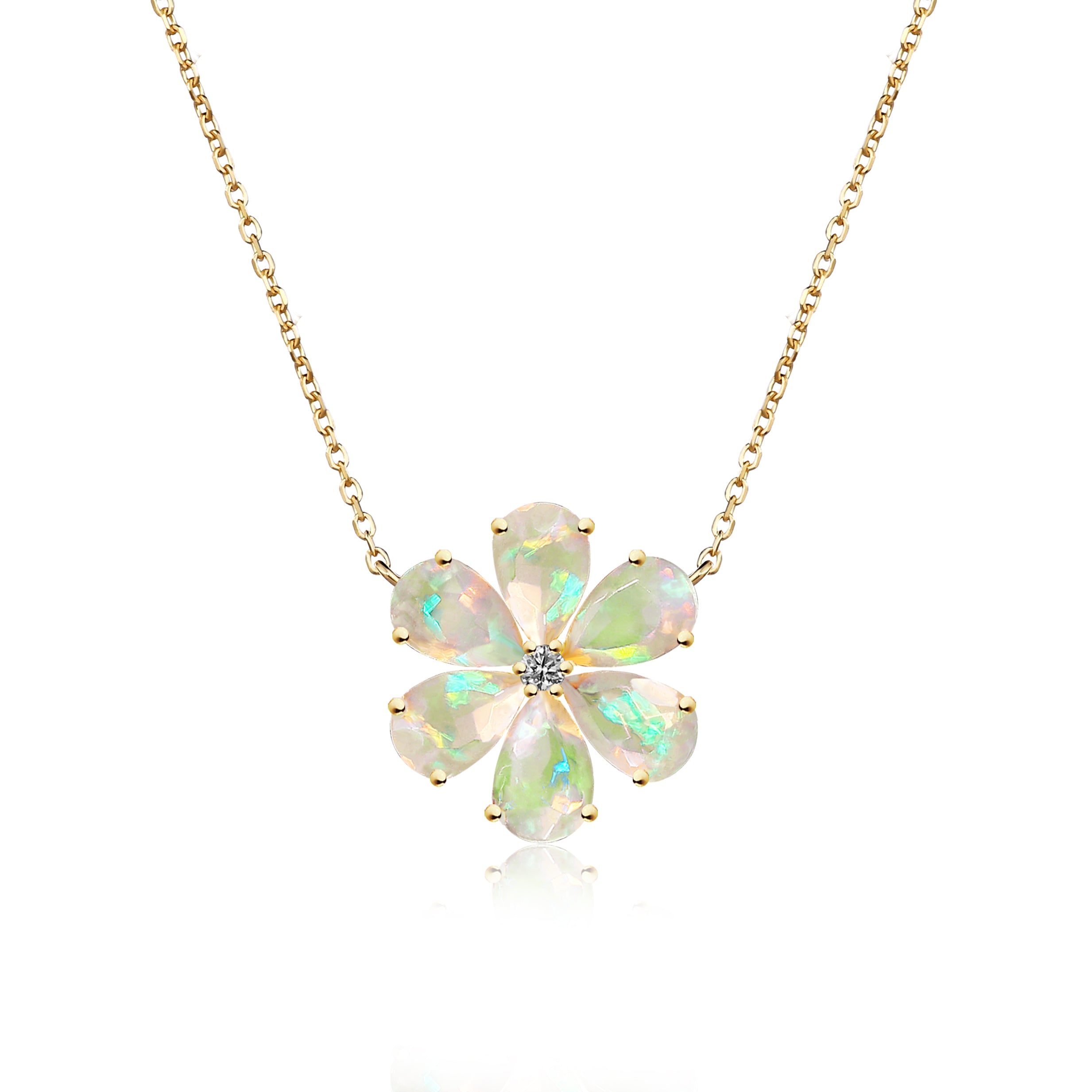 Flora Blossom Opal Diamond Pearl Convertible Necklace