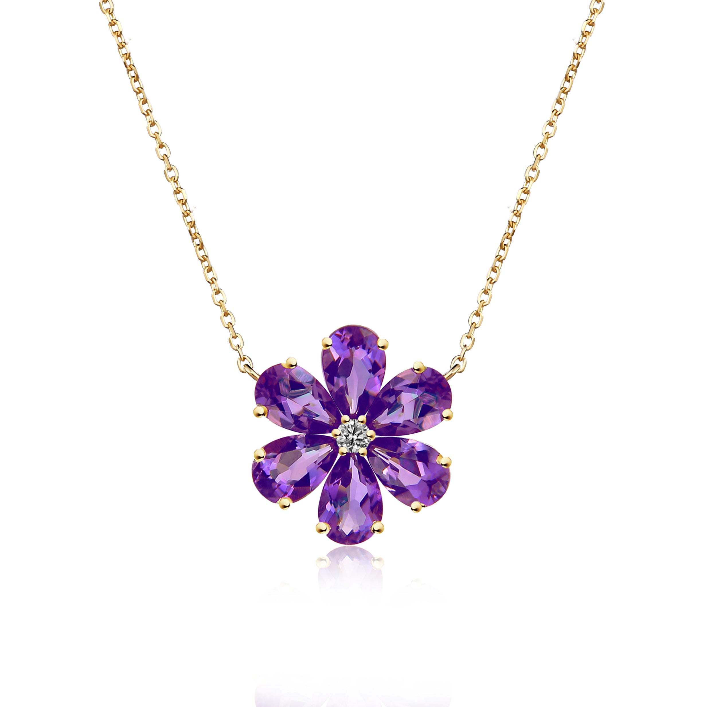 Flora Blossom Amethyst Diamond Pearl Convertible Necklace