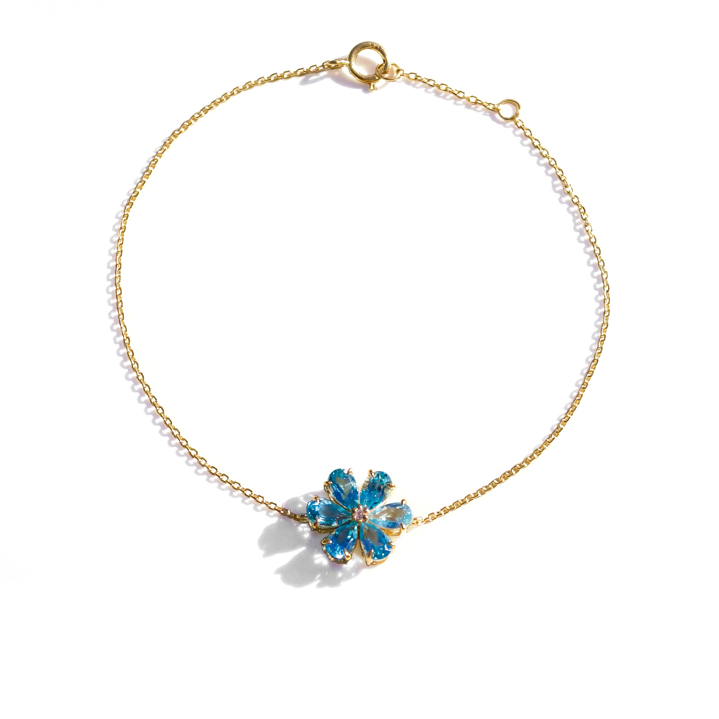 Flora Topaz Diamond Flower Bracelet