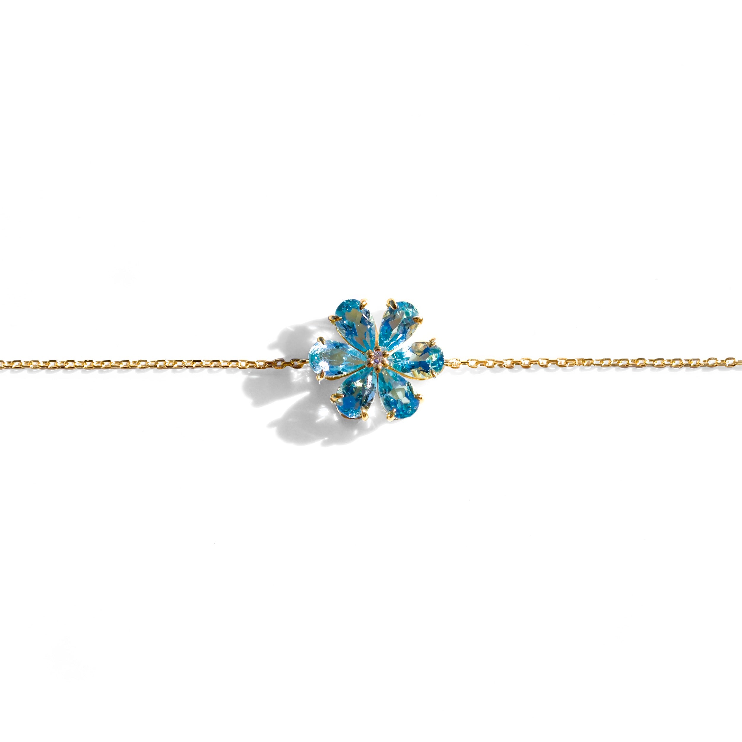 Flora Topaz Diamond Flower Bracelet