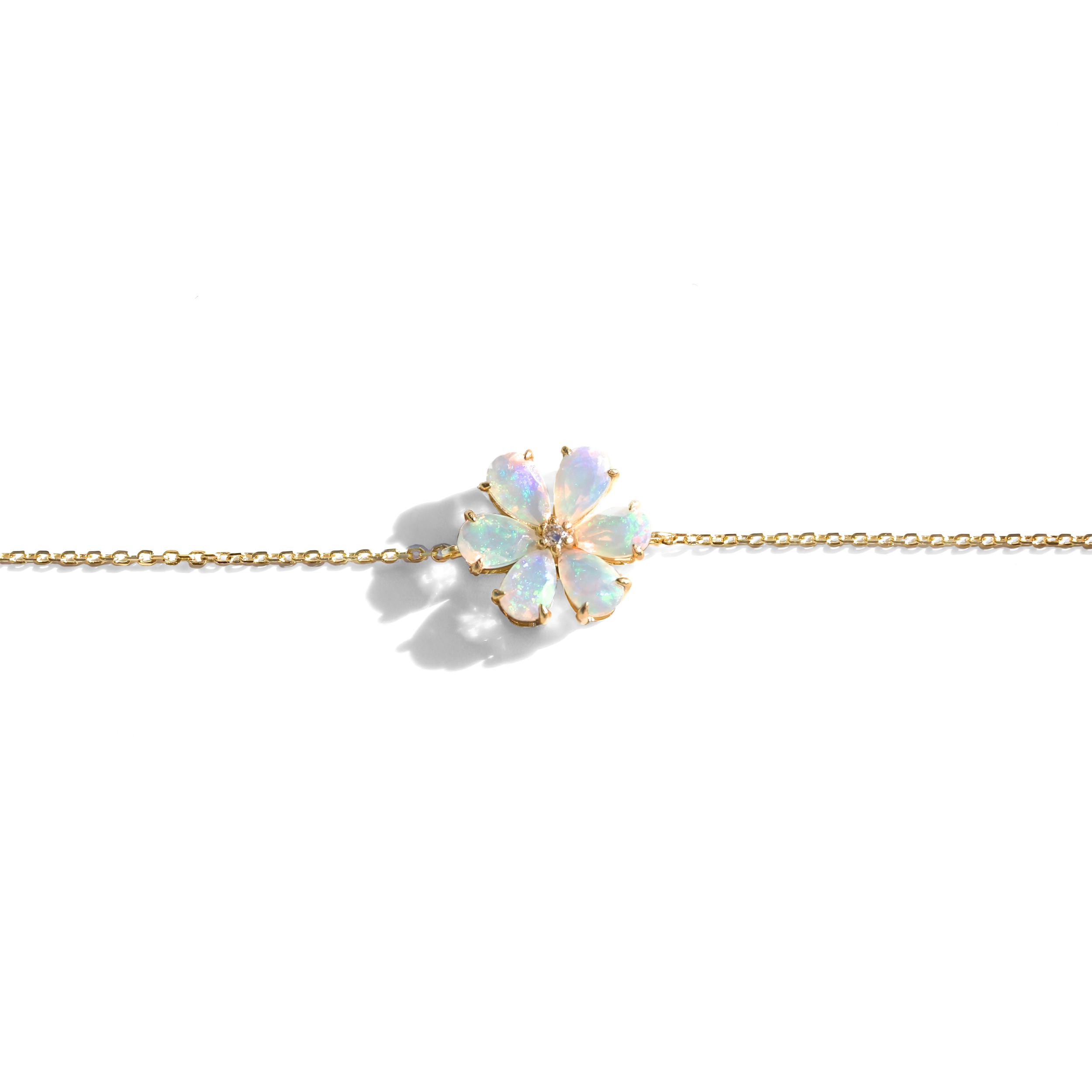 Flora Opal Diamond Flower Bracelet