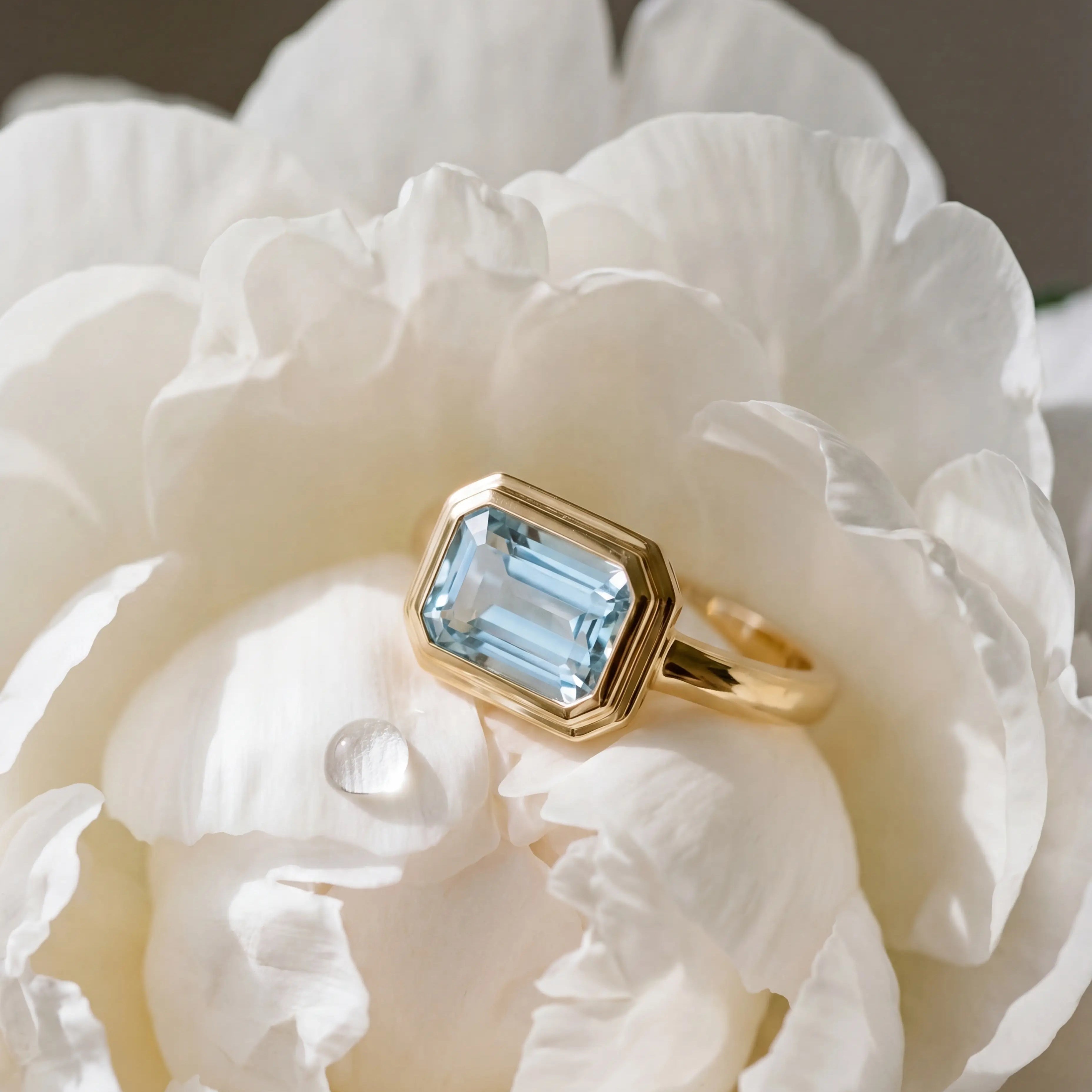 Bella Emerald-Cut Aquamarine Ring