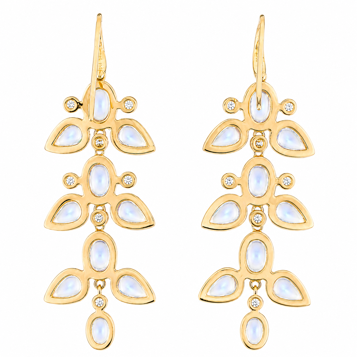 Custom Moonstone Diamond Chandelier Earrings
