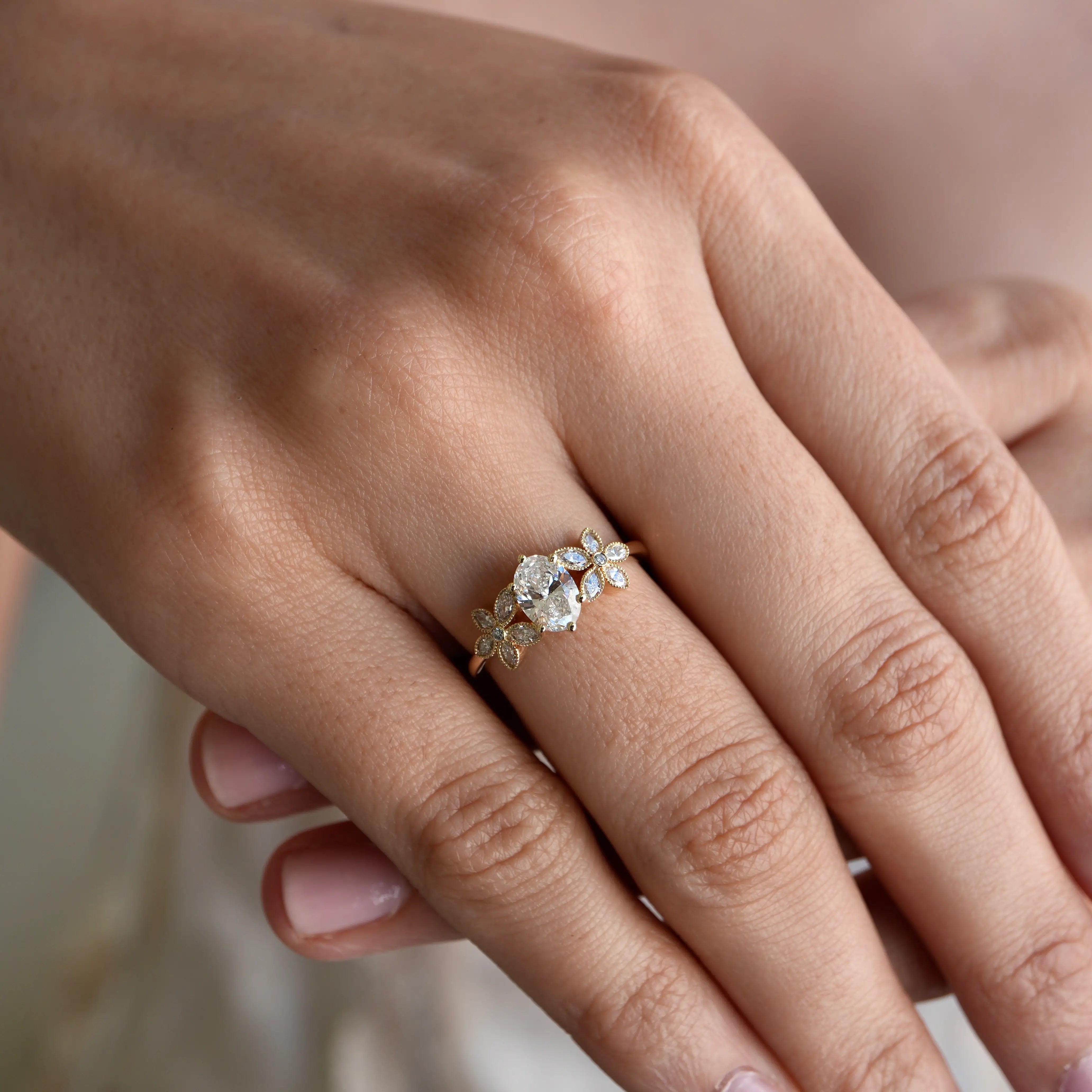 Vow of Violet Lab Grown Diamond Ring 14k Yellow Gold solid gold