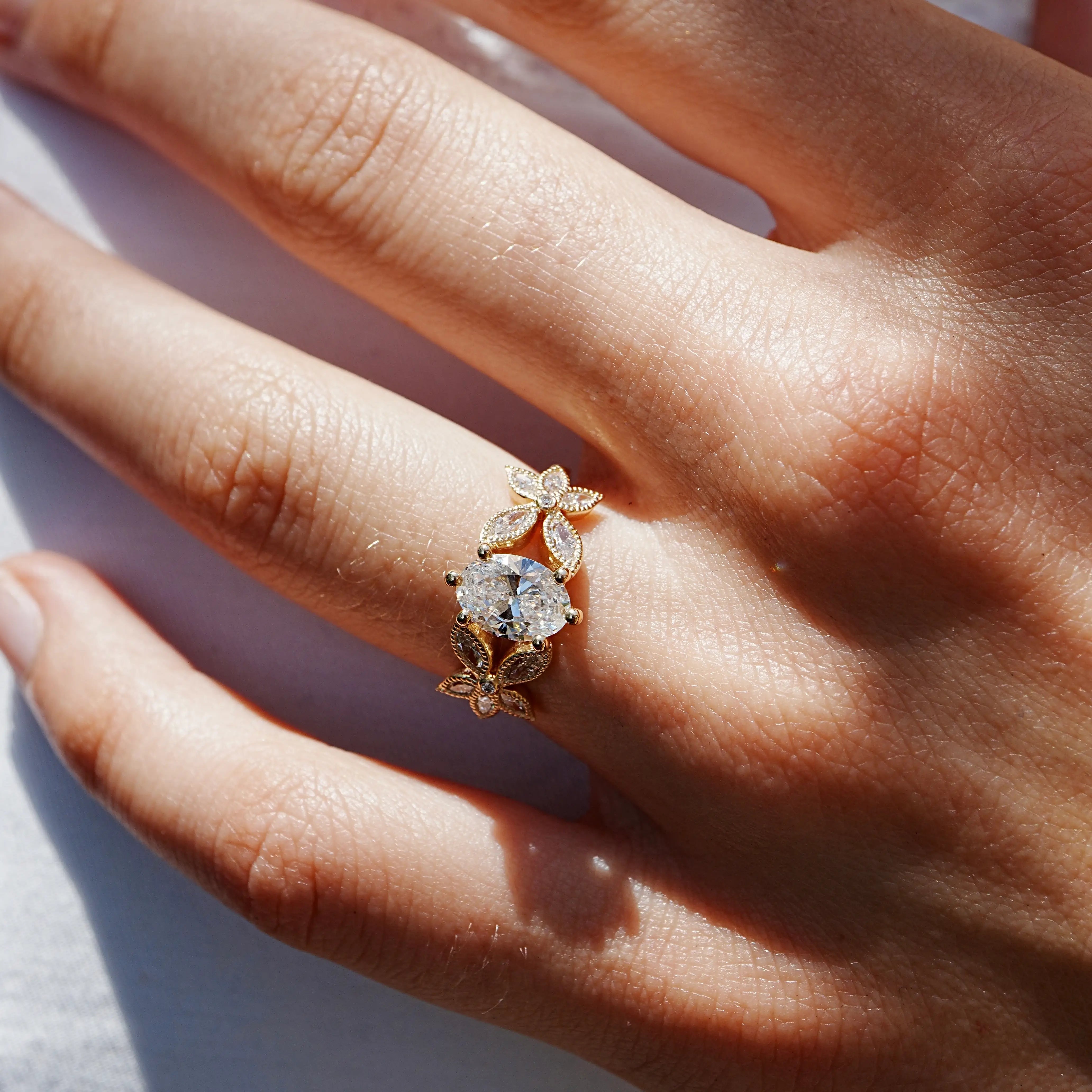 Vow of Violet Lab Grown Diamond Ring 14k Yellow Gold solid gold