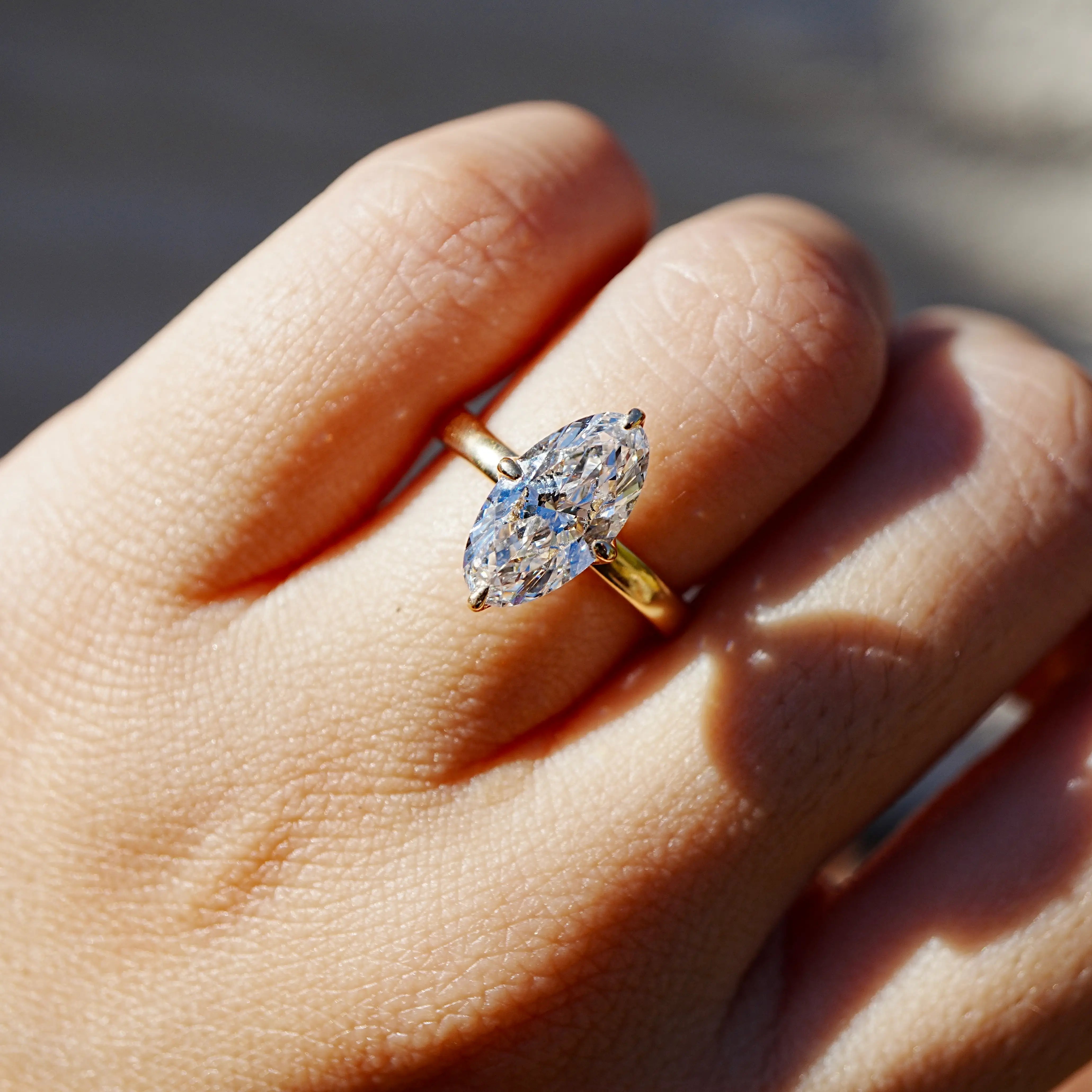 Kai Vela Moval Lab Grown Diamond Ring - 2ct in 14k yellow gold (One-of-a-Kind)