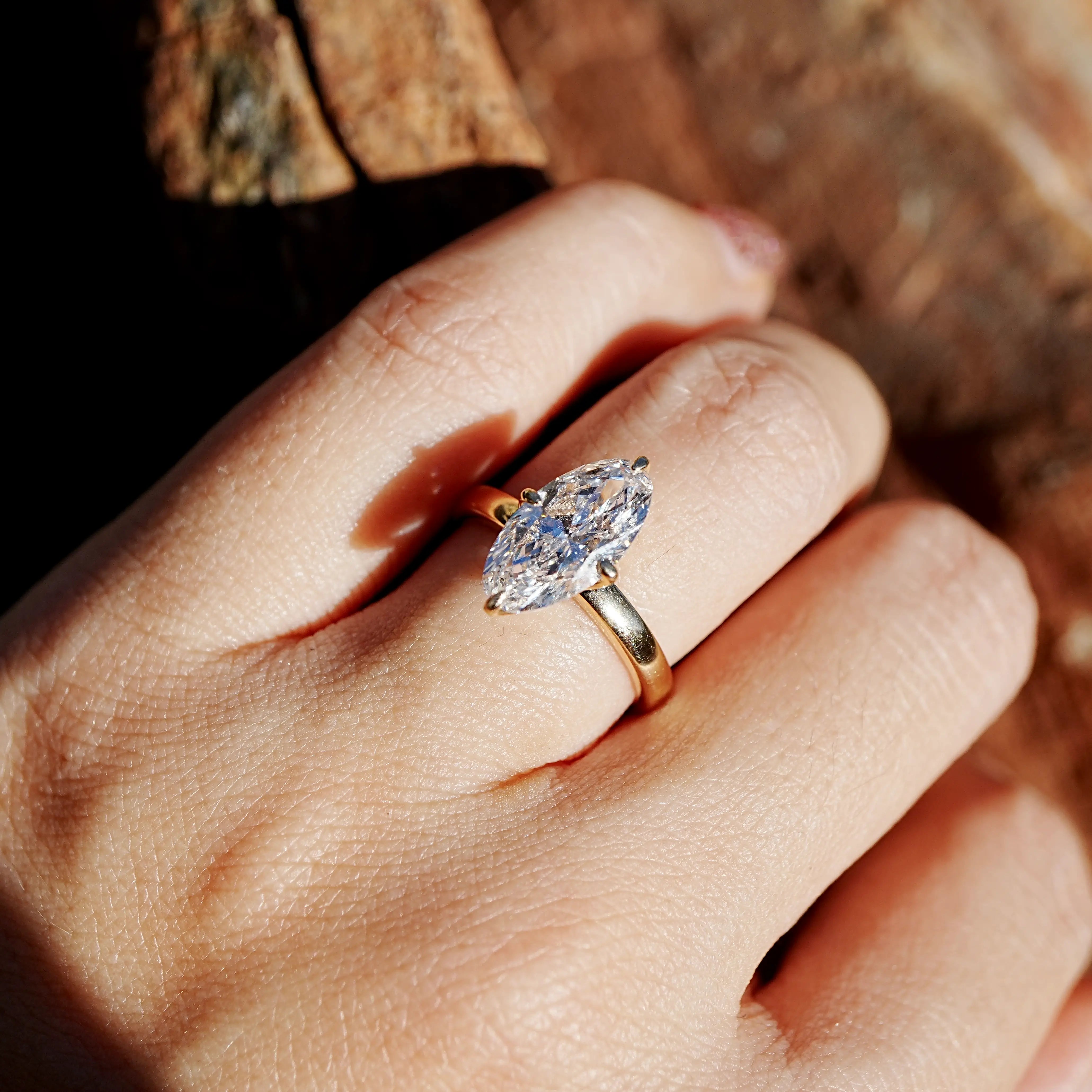 Kai Vela Moval Lab Grown Diamond Ring - 2ct in 14k yellow gold (One-of-a-Kind)