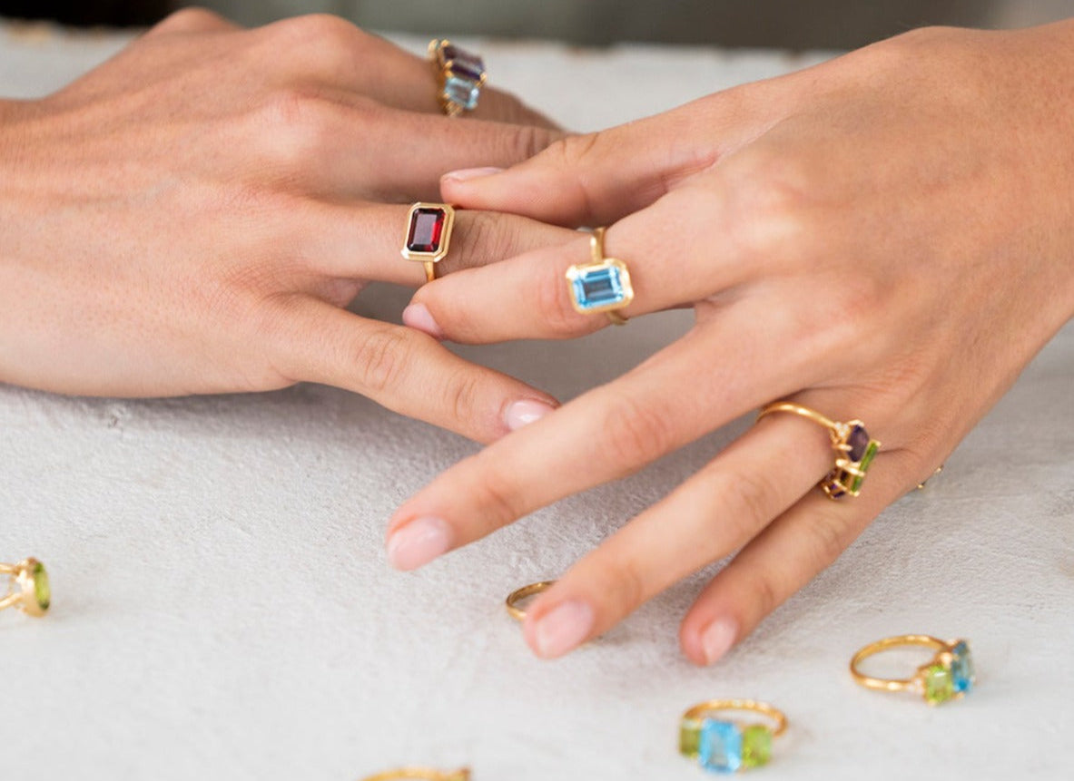 Bella Emerald-Cut Topaz Ring