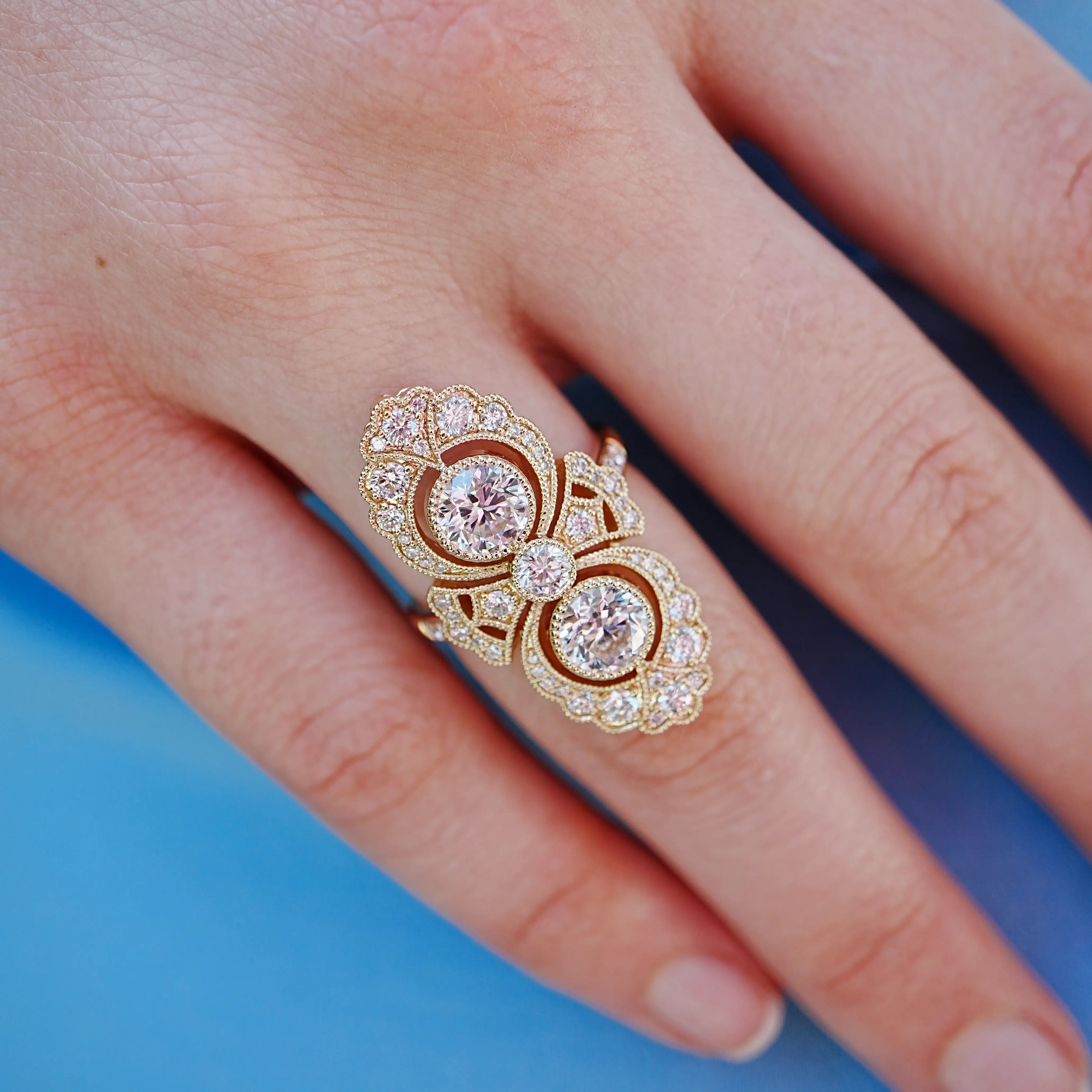 Kai Heirloom Revival Double Halo 3.06ct Lab Diamond Ring in 14k yellow gold