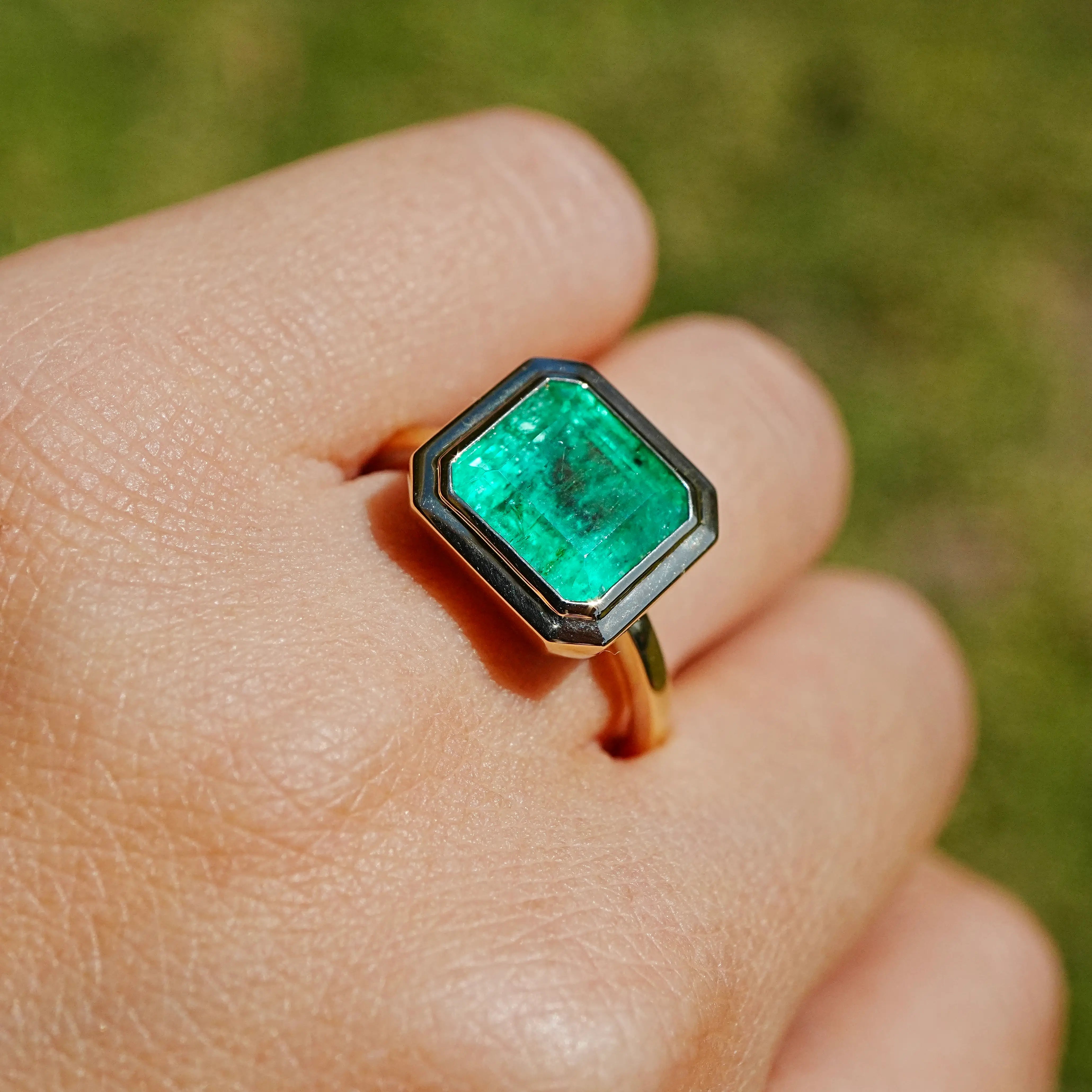 Bella AIGS Certified Colombian Emerald Ring - 3.56ct (One-of-a-Kind)