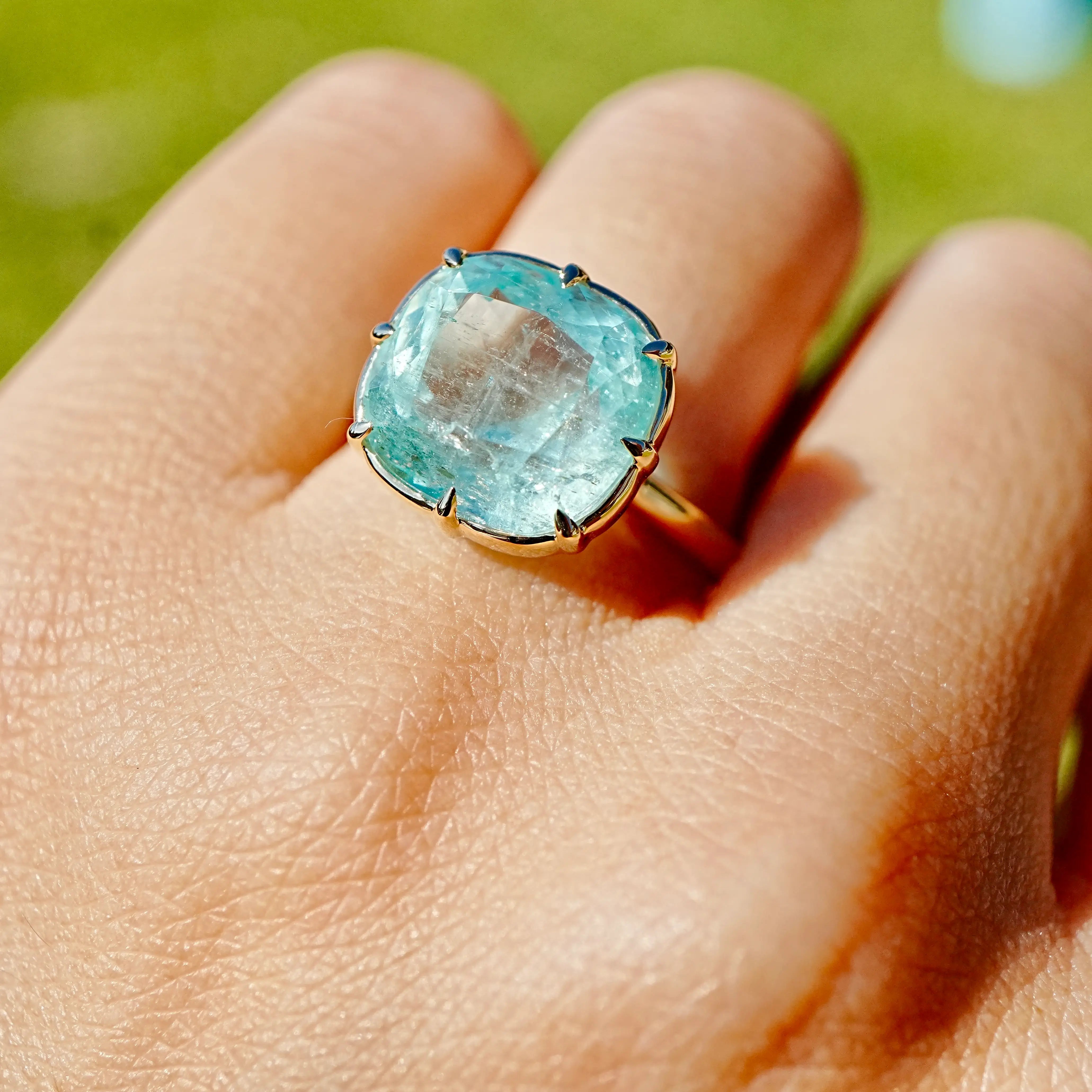 Aurea Natural Vanadium Beryl Ring - 6.19ct (One-of-a-Kind)
