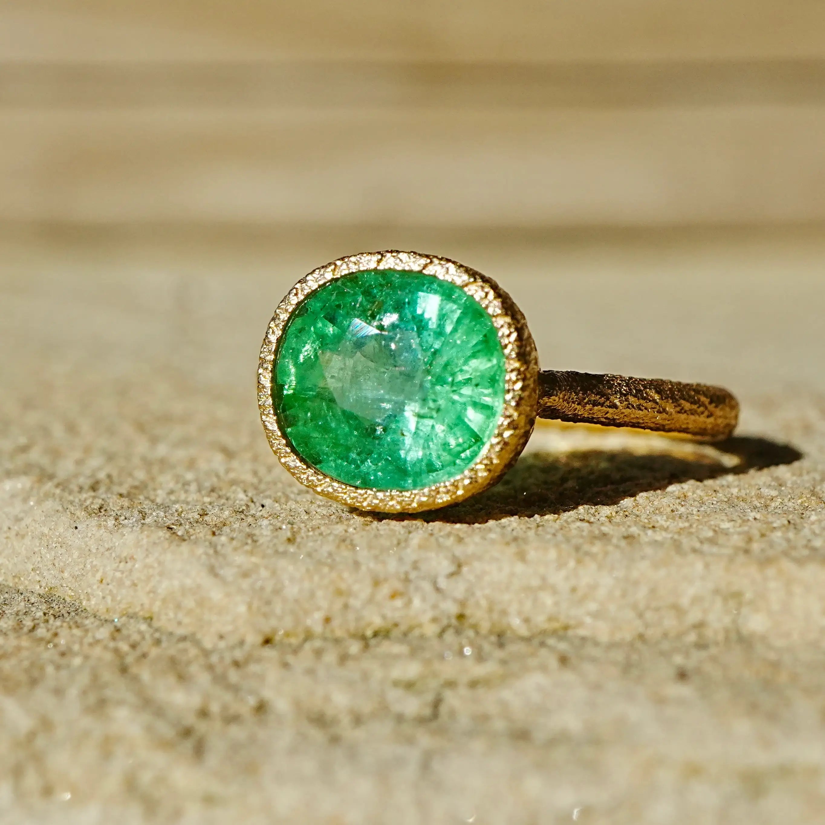 14k yellow gold Aria Arch 2.95ct Natural Green Tourmaliine Ring (One-of-a-Kind) in size 7