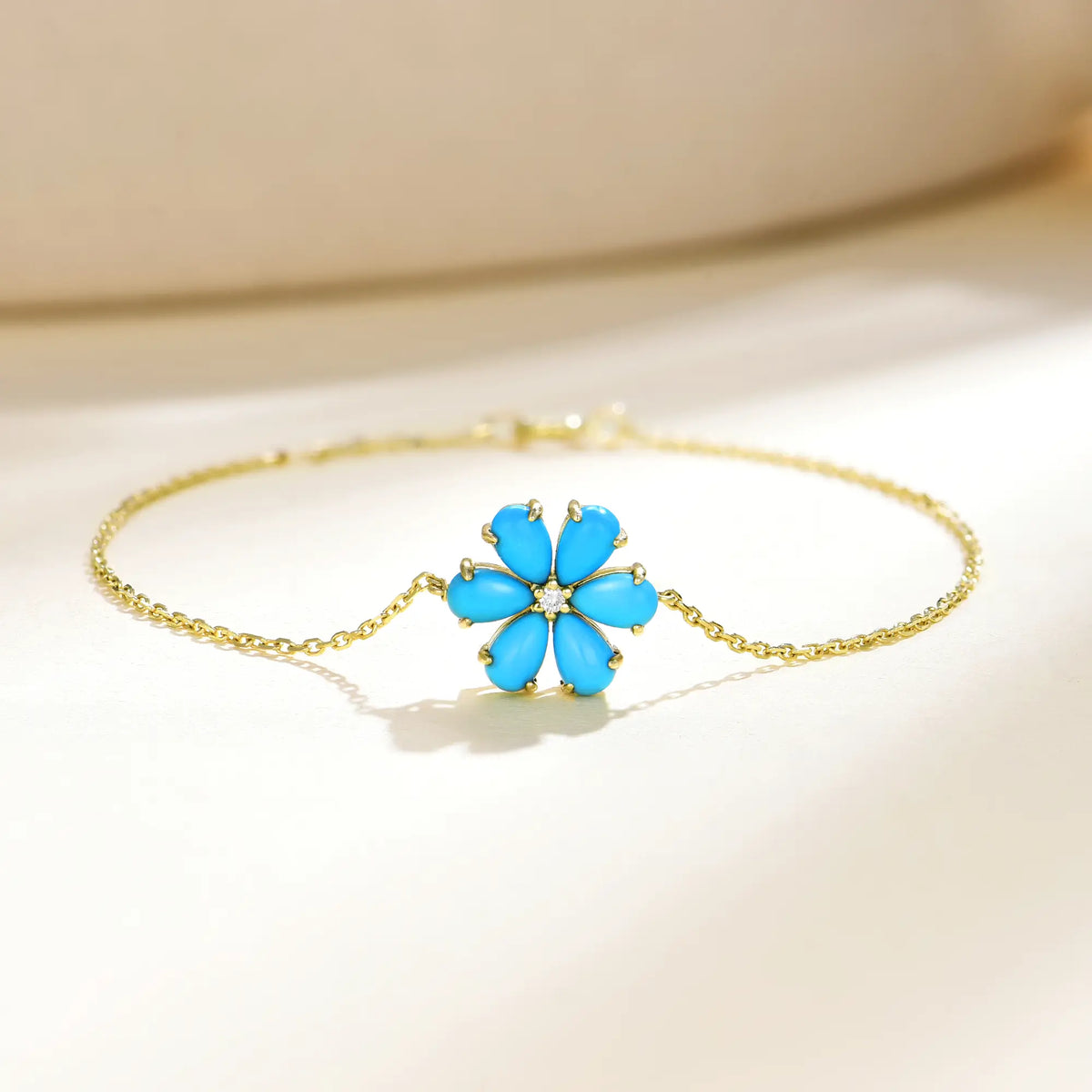 Turquoise Diamond Flower Bracelet in 14K – Kai Fine Jewelry