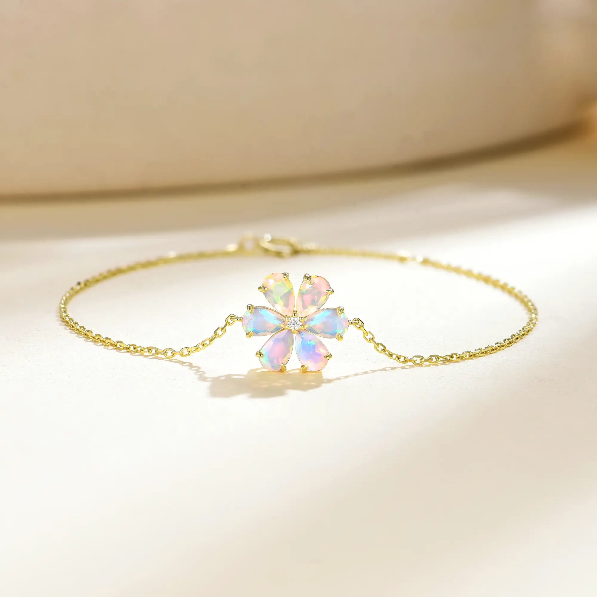 Flora Opal Diamond Flower Bracelet