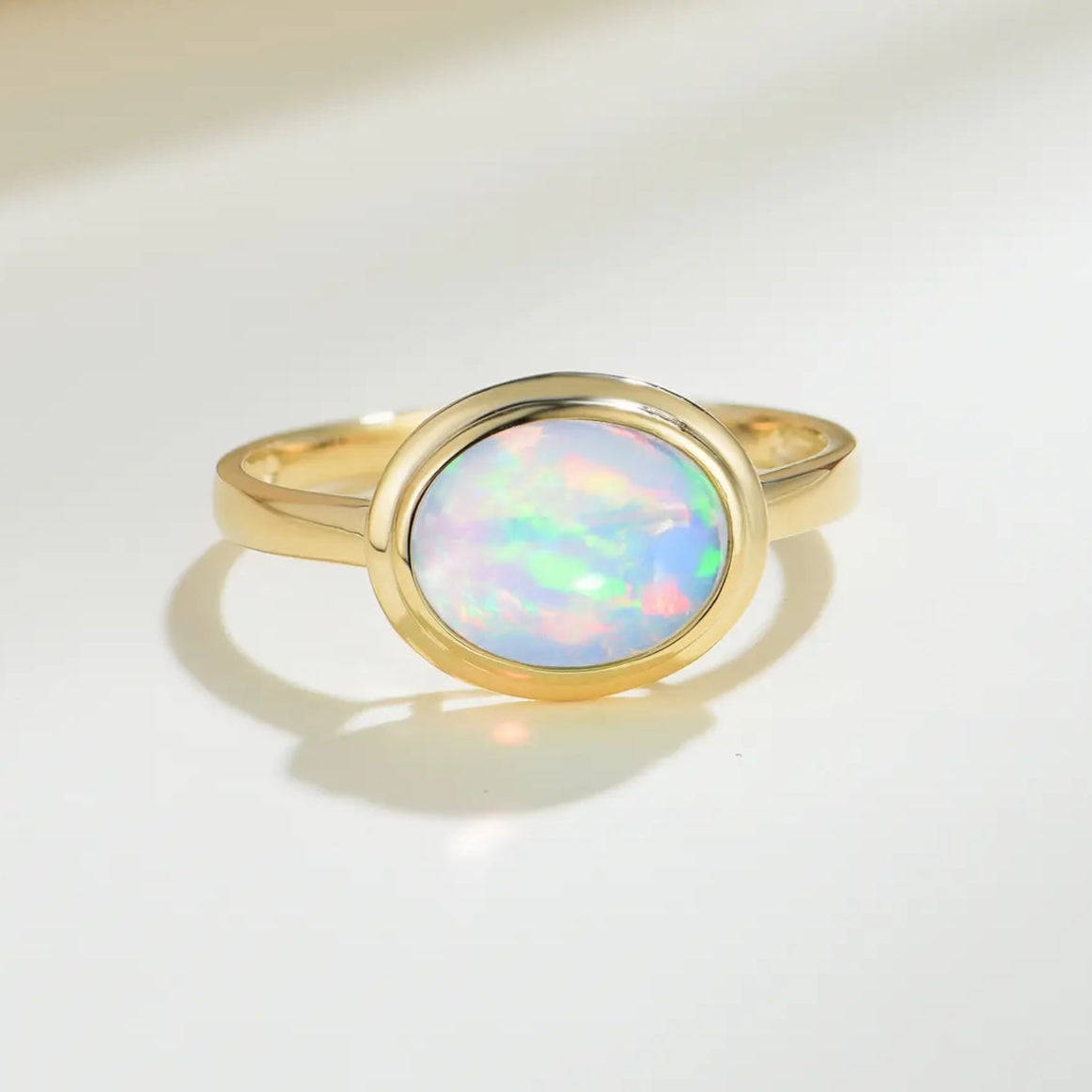 Bella East-West Oval Opal Ring