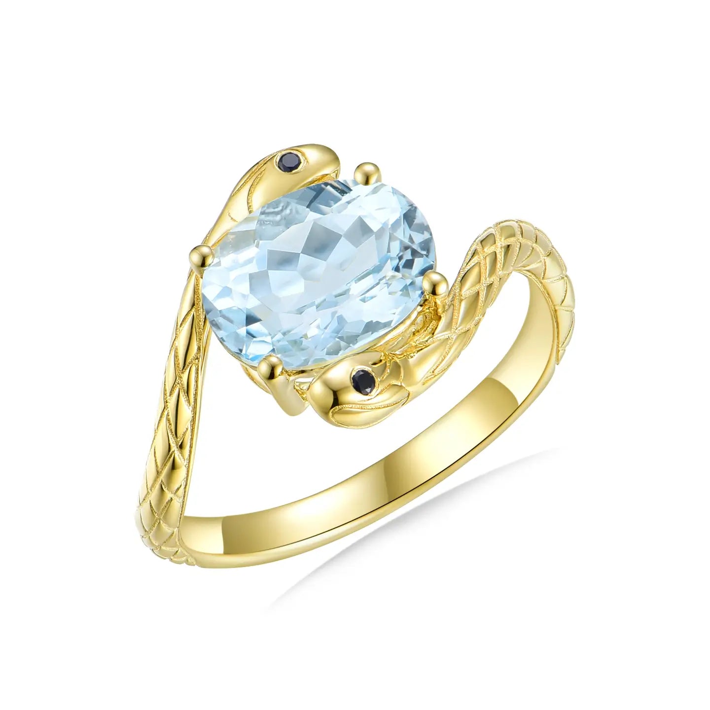 14k yellow gold natural gemstone ring