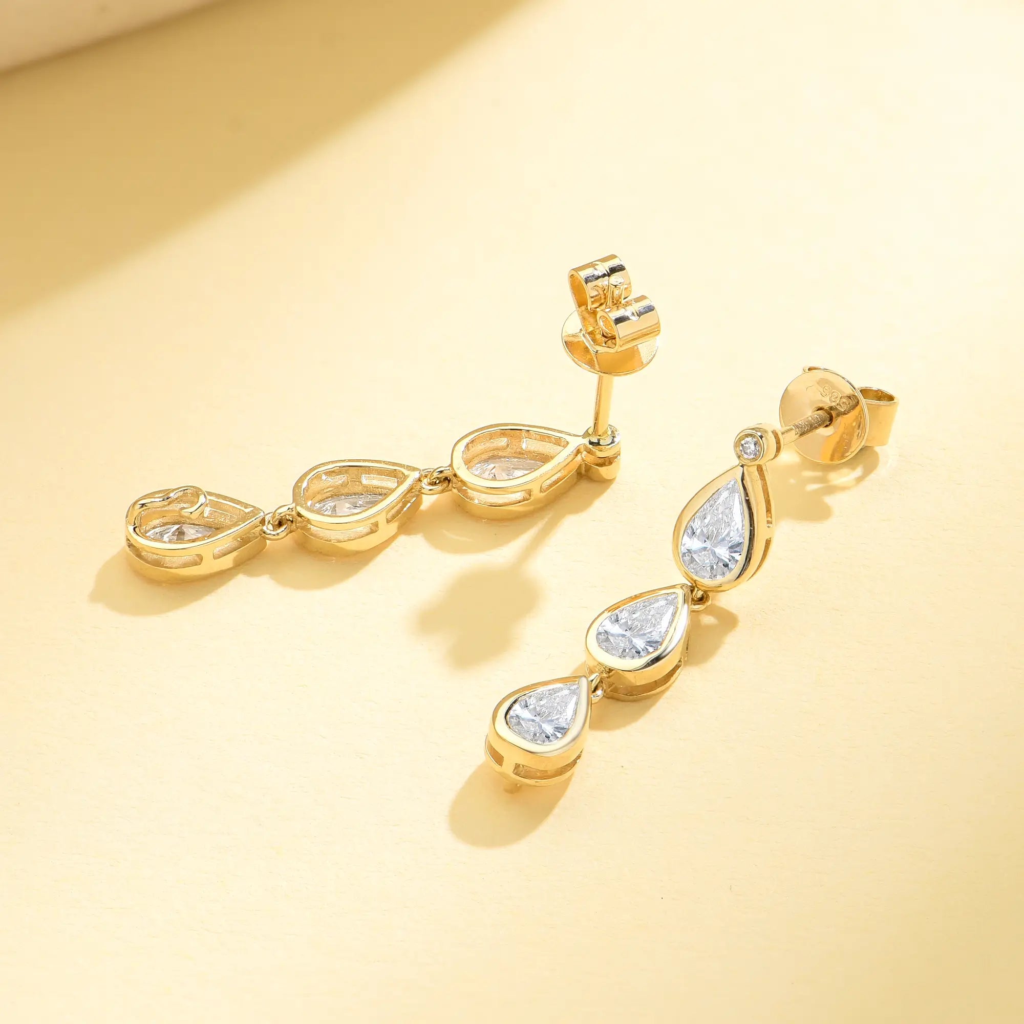 Venus Tears Lab Grown Diamond drop Earrings 14k yellow gold