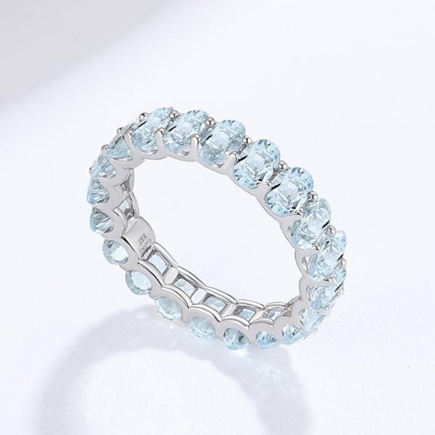 Nora Oval Aquamarine Eternity Ring