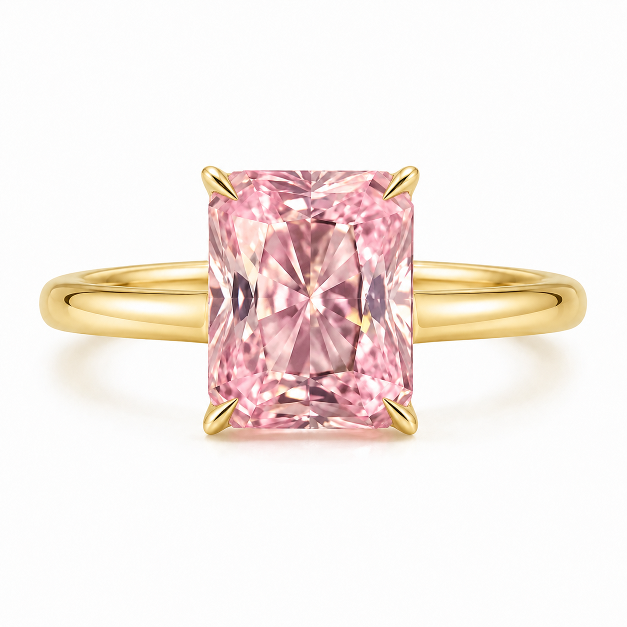 Custom 3ct Radiant-Cut Pink Sapphire Solitaire Ring