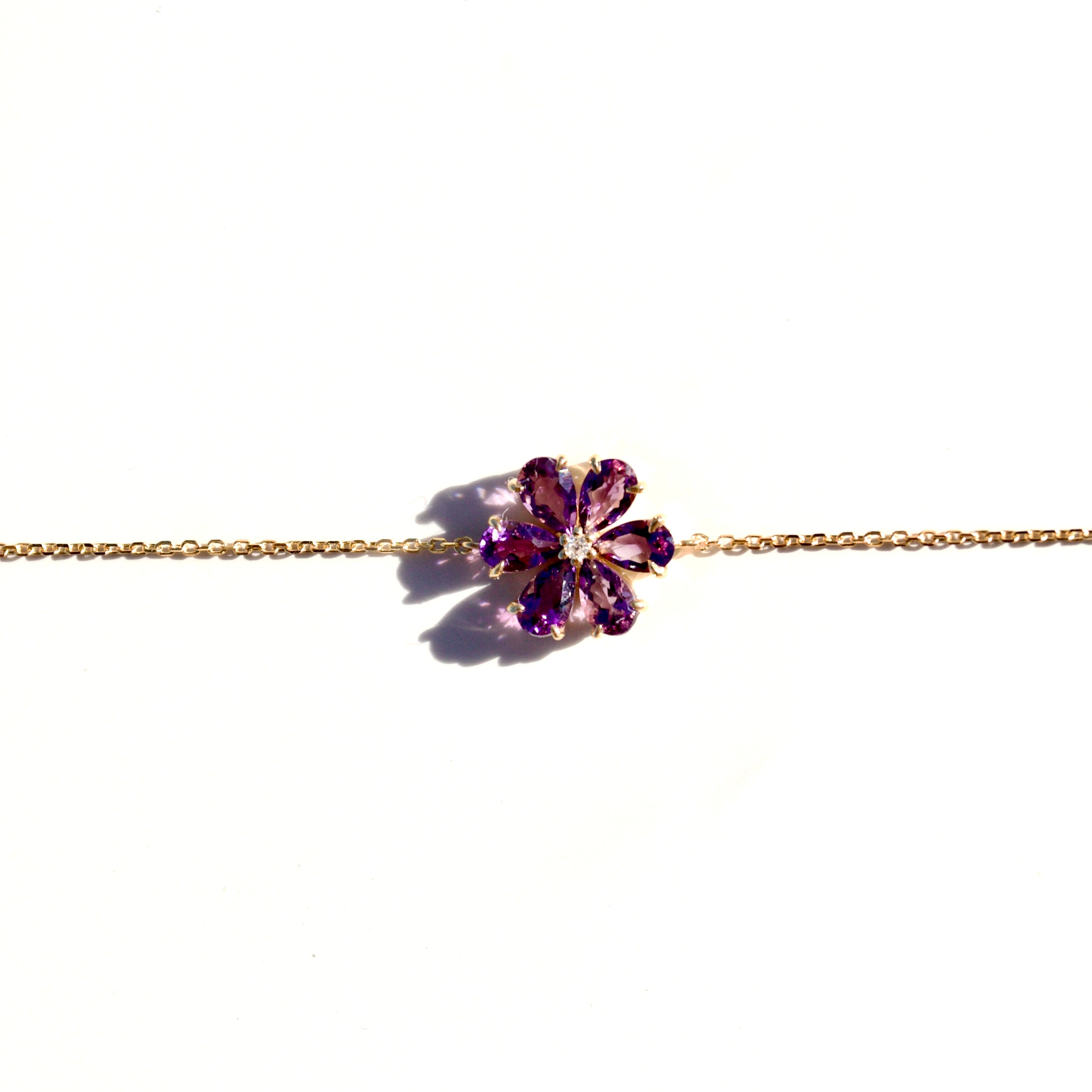 Flora Amethyst Diamond Flower Bracelet