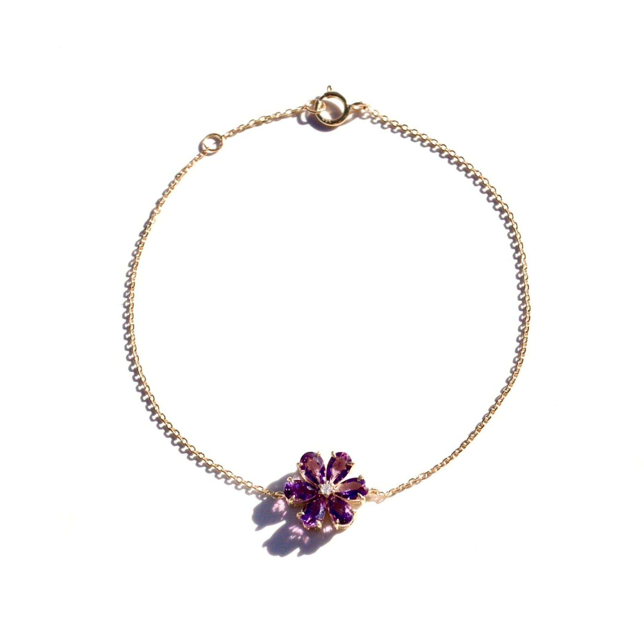 Flora Amethyst Diamond Flower Bracelet