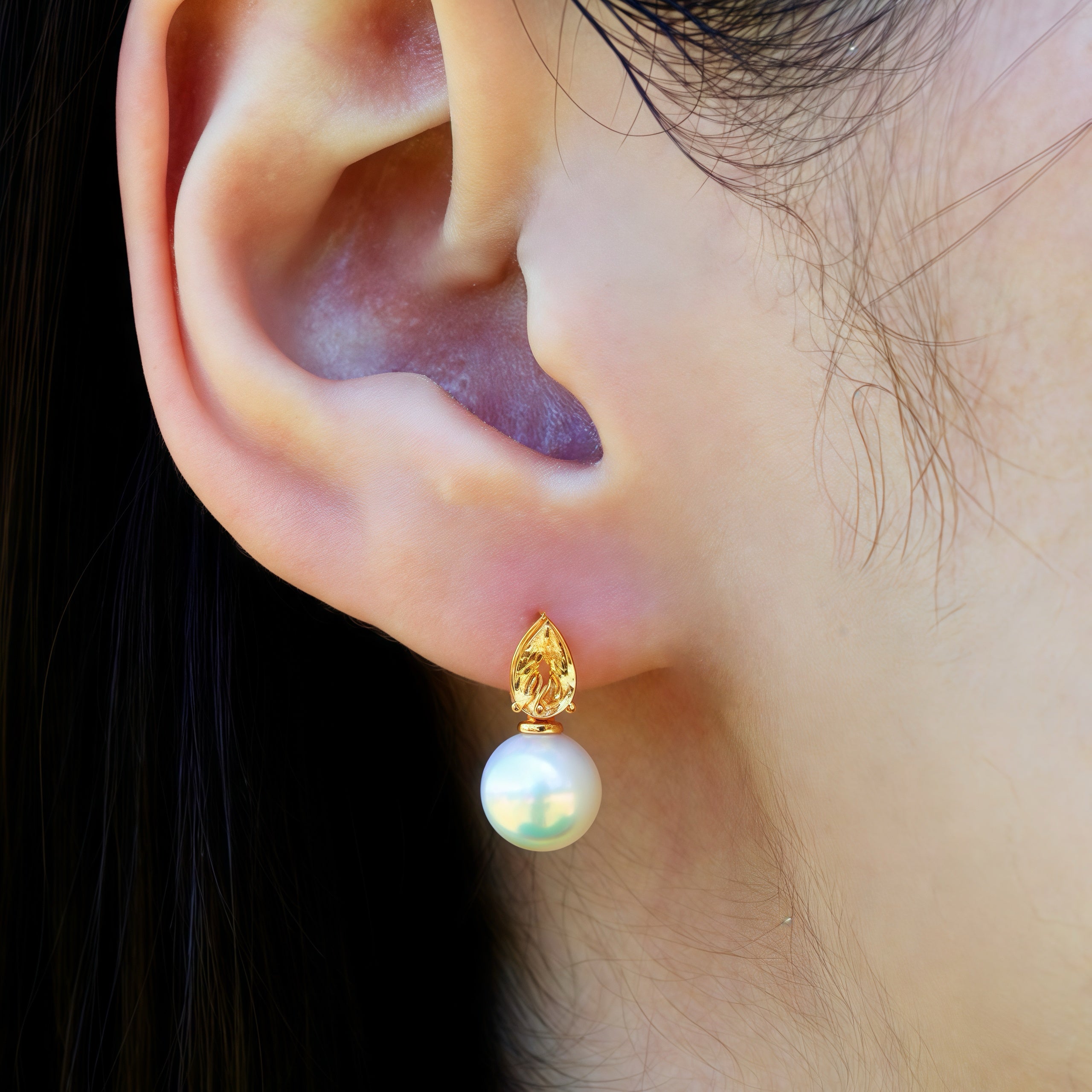Venus Tears Citrine Pearl Convertible Earrings