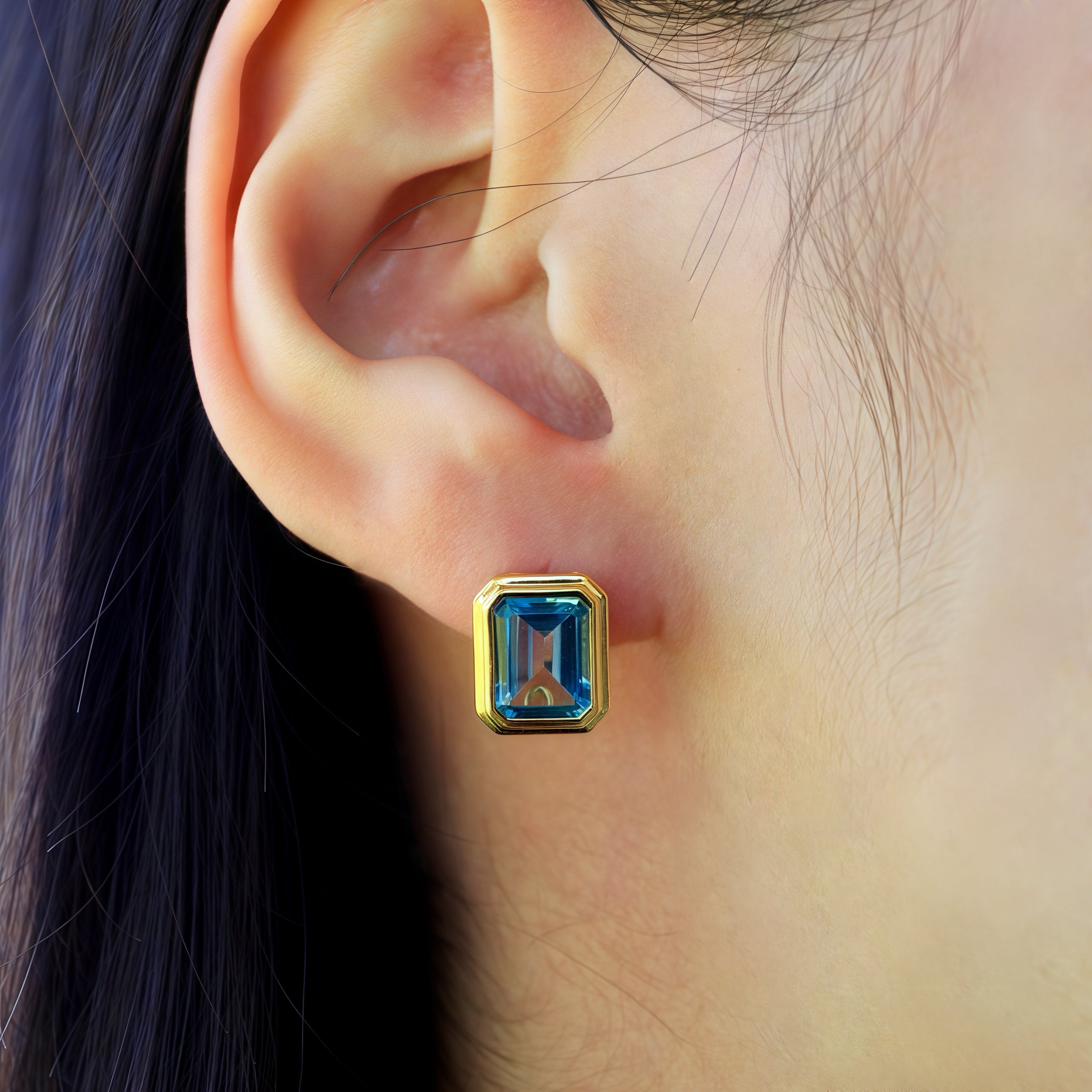 Bella Emerald-Cut Topaz Baroque Pearl Convertible Drop Earrings