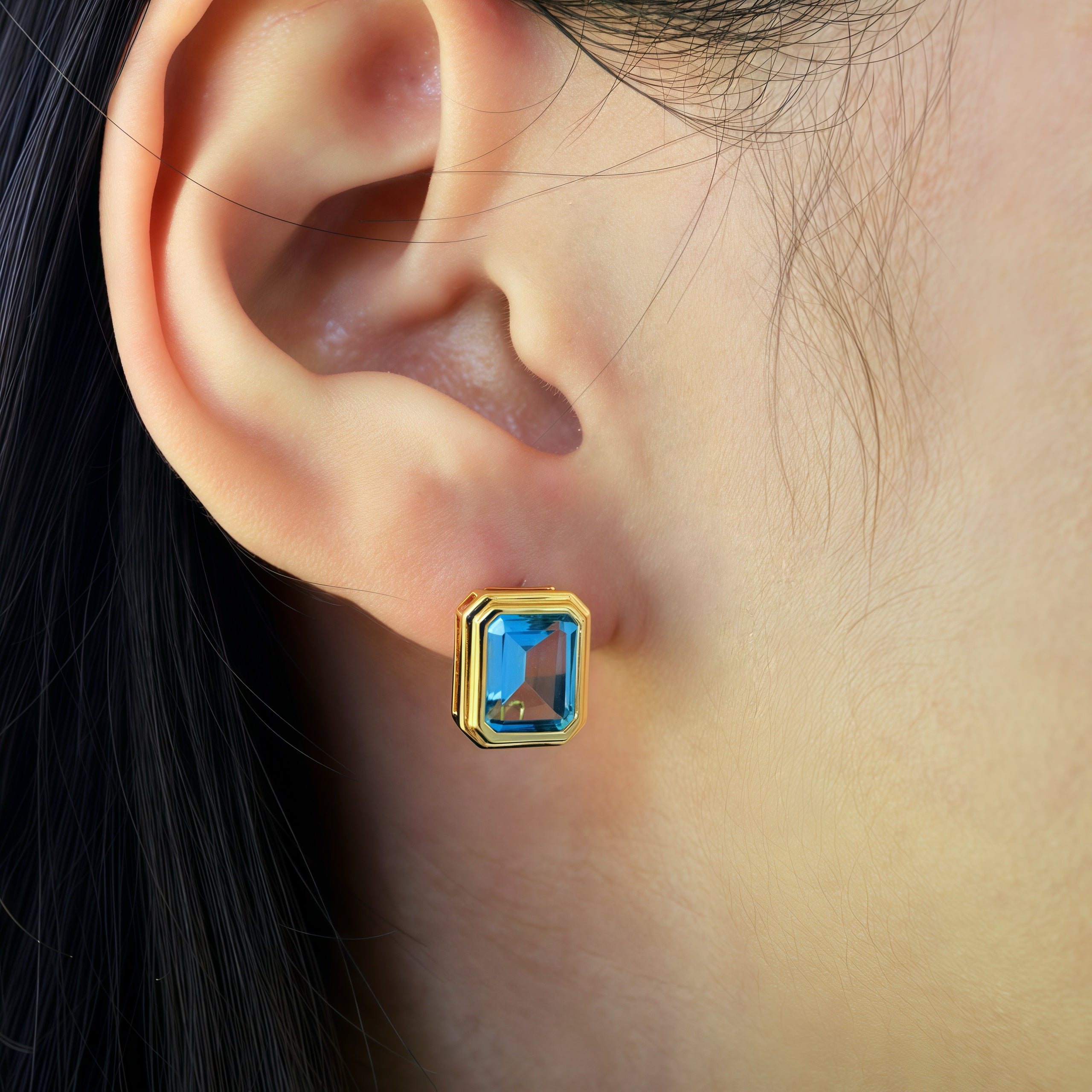 Bella Emerald-Cut Topaz Baroque Pearl Convertible Drop Earrings