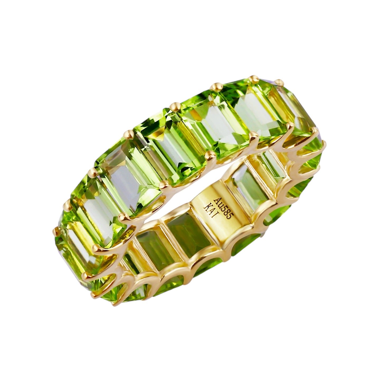 Nora Emerald-Cut Peridot Eternity Ring