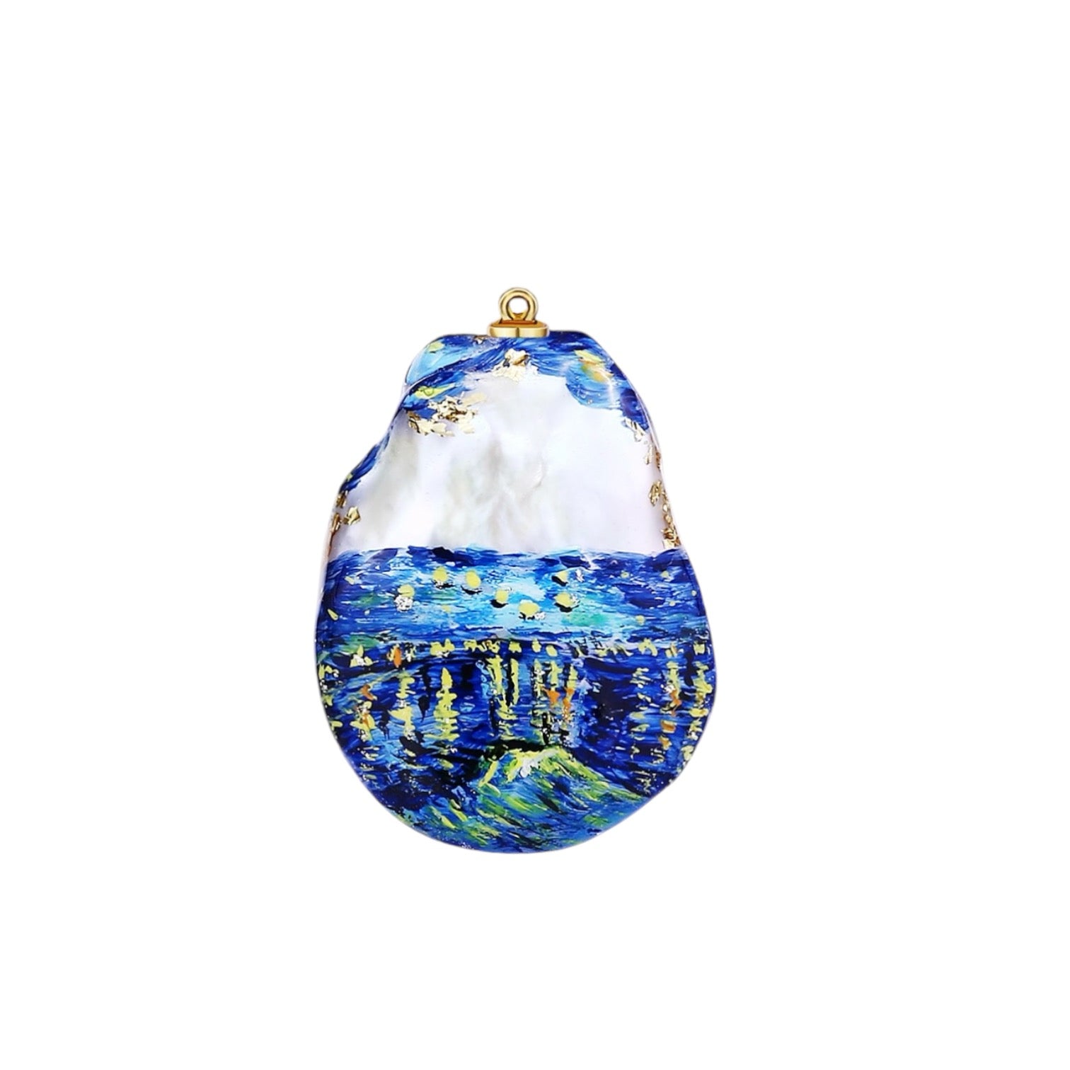 Hand-Painted Starry Night Baroque Pearl Enhancers