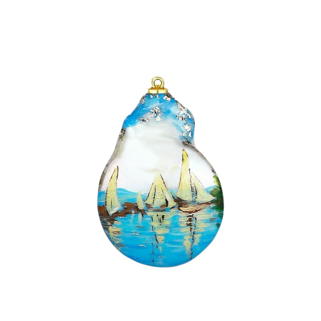 Hand-Painted Regattas at Argenteuil Baroque Pearl Enhancers